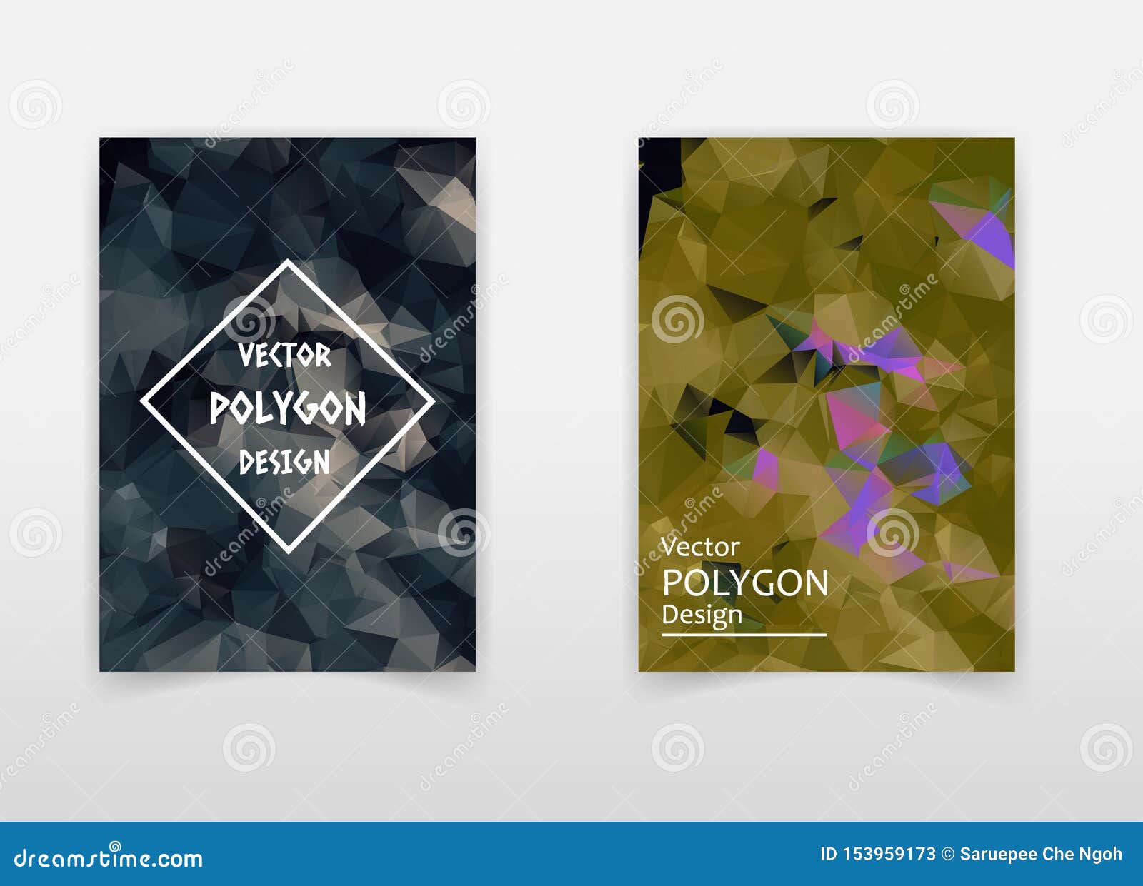 Vector Flyer Design Template, Letterhead with Colorful Low Poly Regarding Bulletin Board Flyer Template