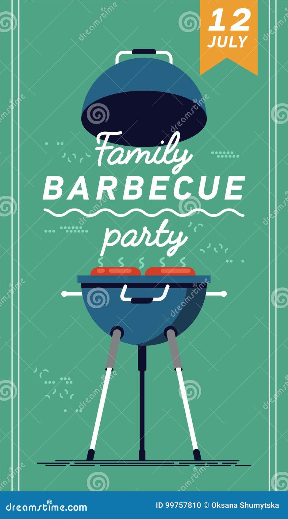 Lovely Vector Flyer or Poster Template on Barbecue Party. Barbecue Pertaining To Cookout Flyer Template