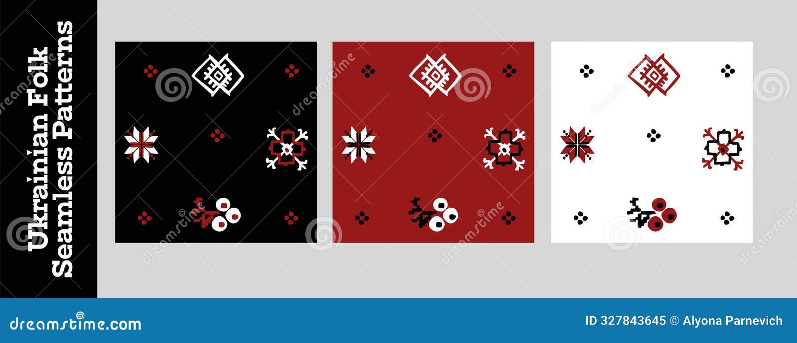  folk slavic pattern set with ukrainian motifs borderlines  deco creative nature  art