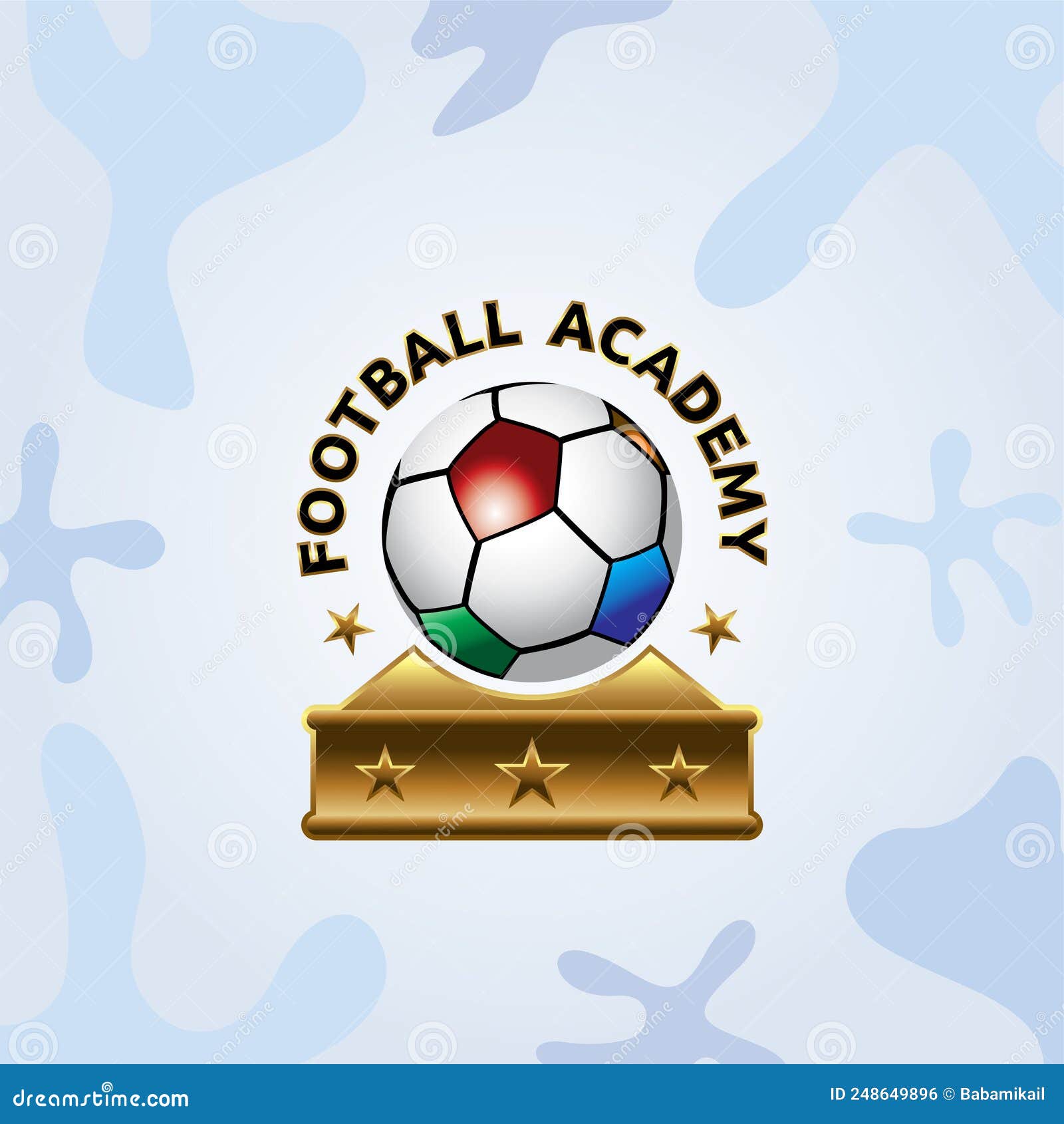 Football Academy Logo Illustration Vector Design Stock Vector Illustration of league, ribbon