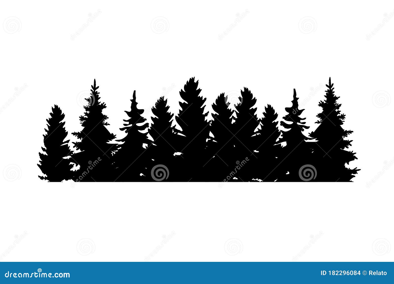 permeabilitet Forståelse Berri Vector Forest Silhouette. Nature Background. Trees Silhouettes. Stock  Vector - Illustration of plant, background: 182296084