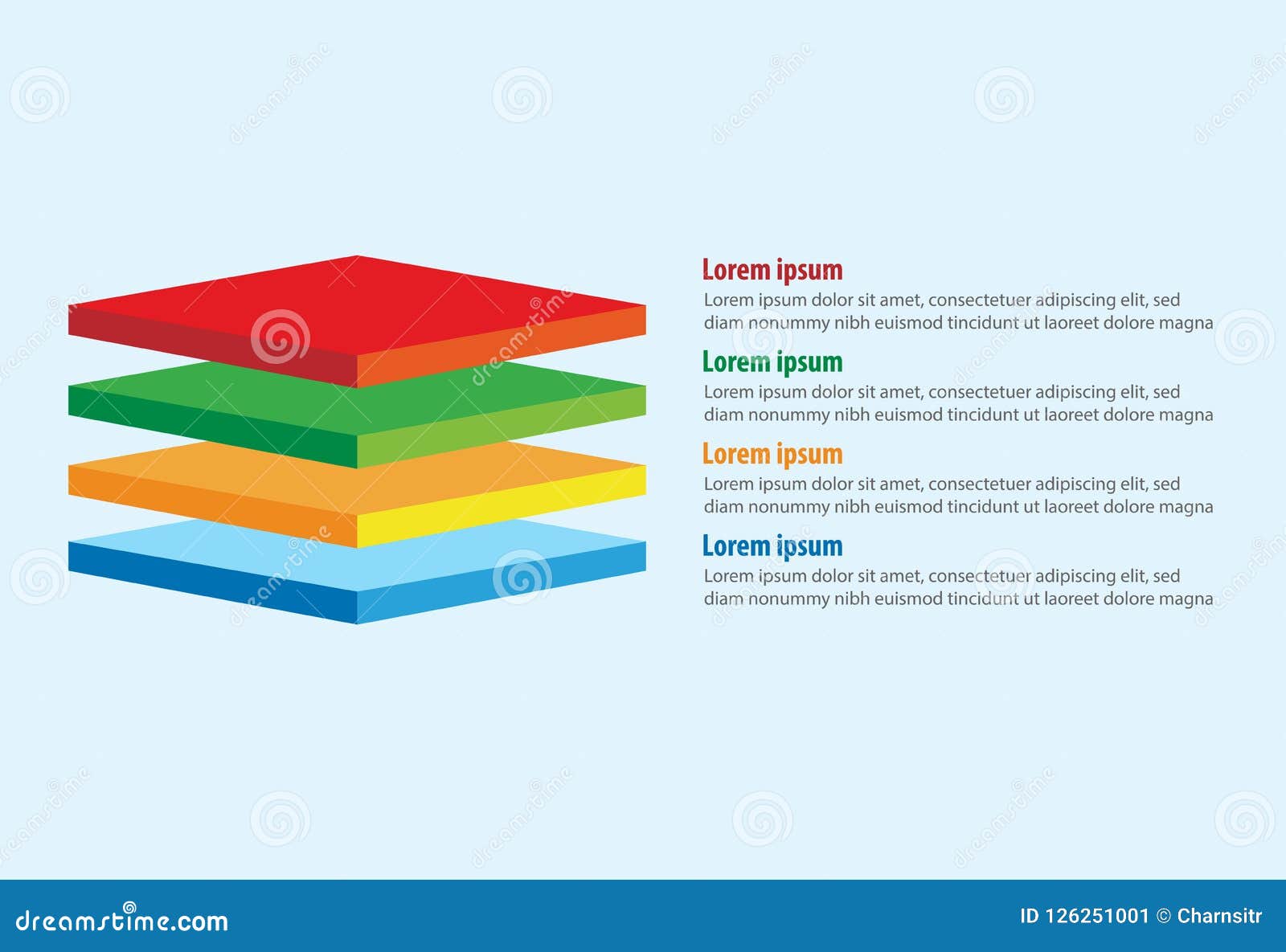 Colorful four squares infographic template Vector Image