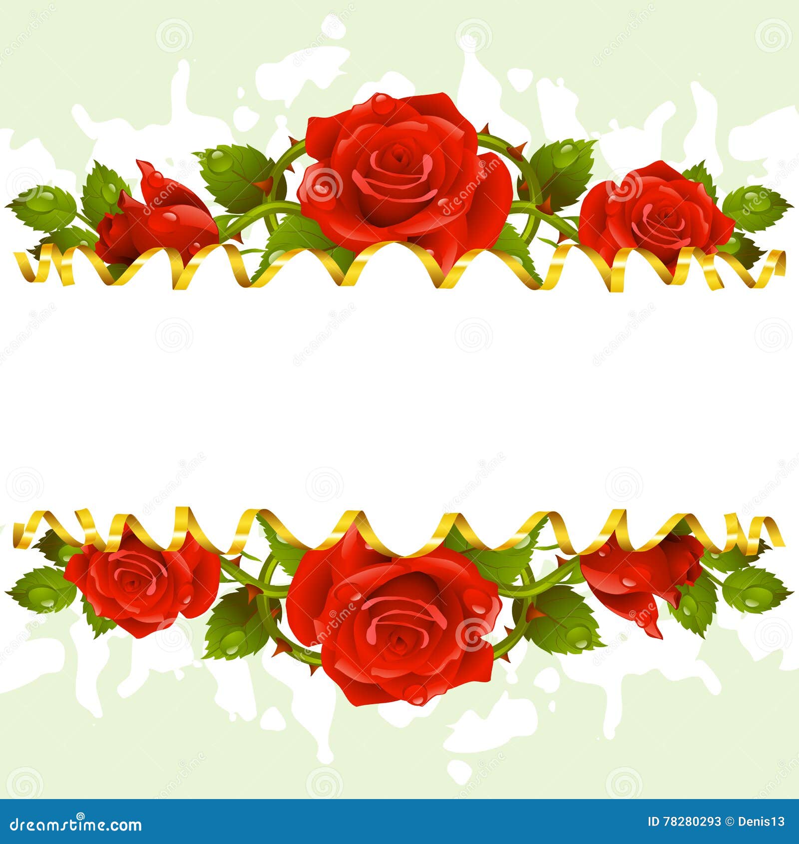  frame whith red roses and golden ribbon