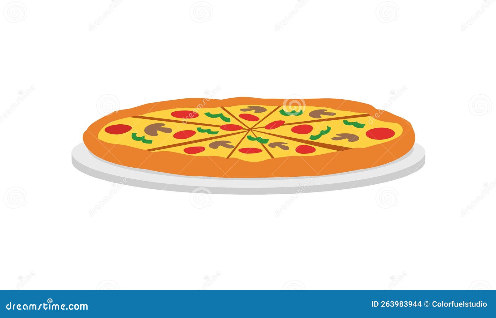 Vector of Fresh and Warm Hand Made Pizza Stock Vector Illustration of