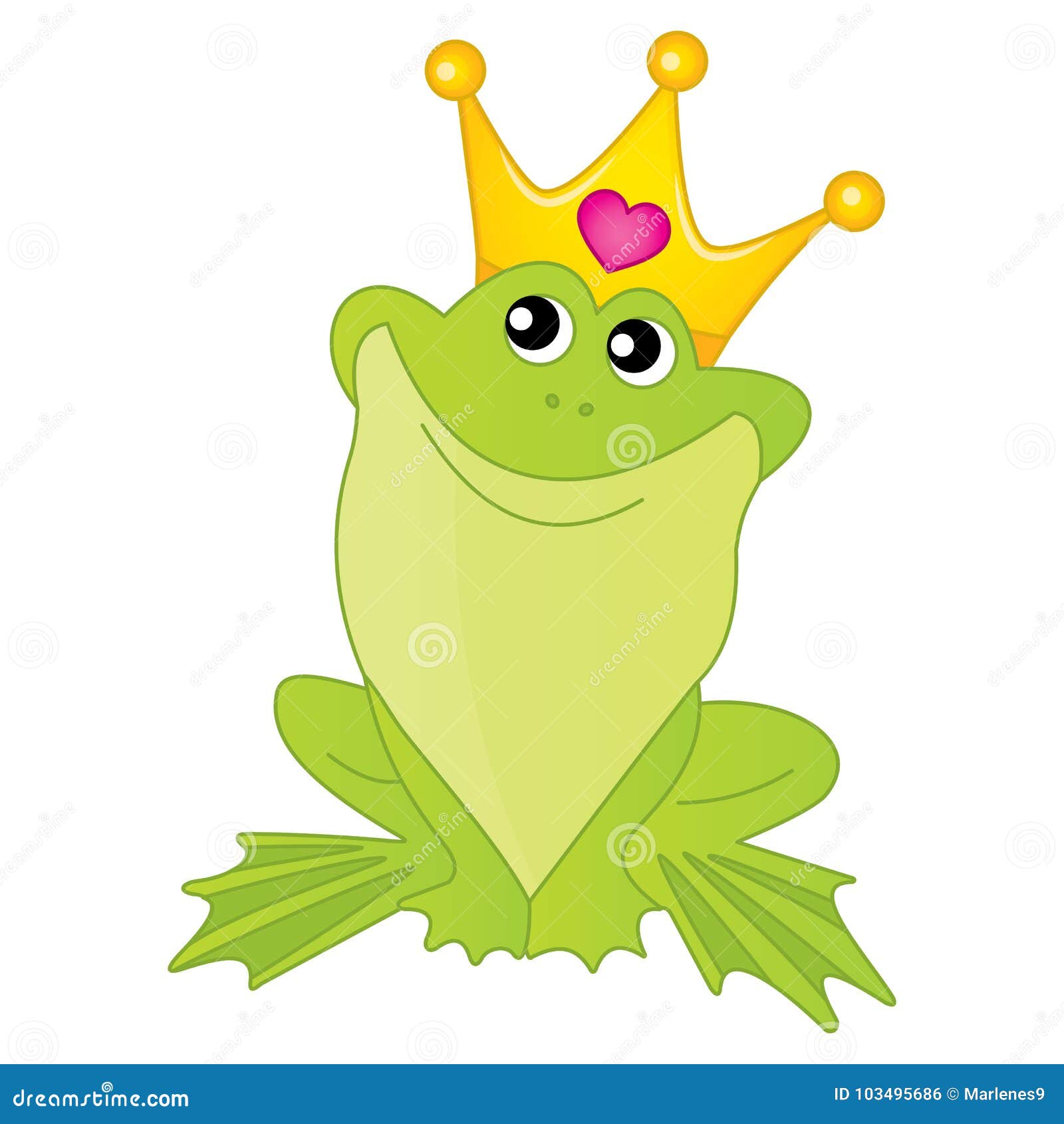 Vector Frog Princess with Golden Crown Stock Vector - Illustration of  romance, character: 103495686