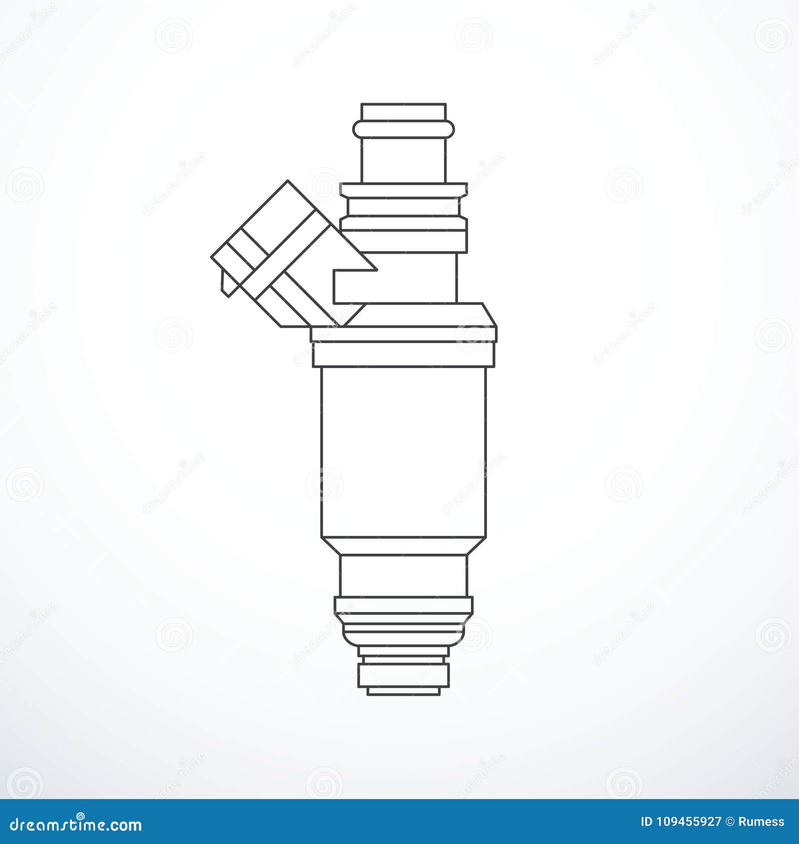 Vector Fuel Injector Isolated Stock Vector Illustration of engine