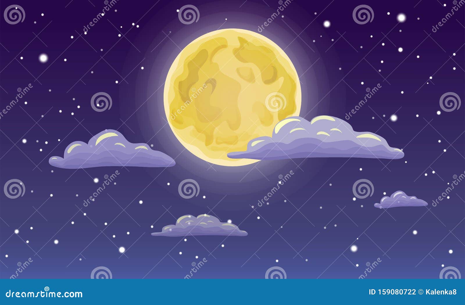 Cute Full Moon Isolated Icon Stock Vector (Royalty Free