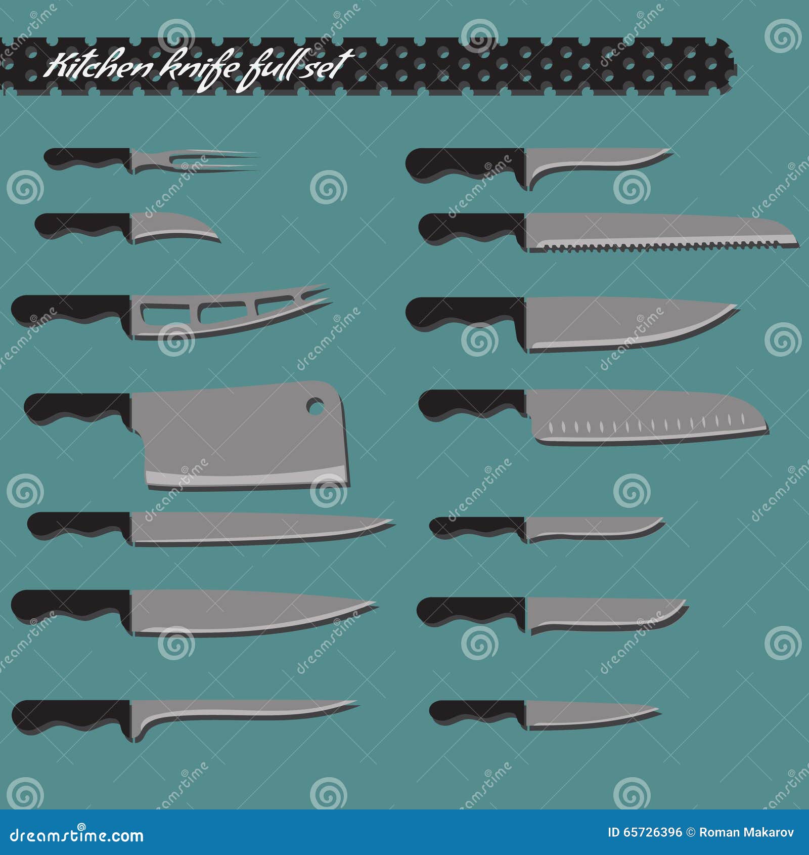 Big kitchen knife, Stock vector