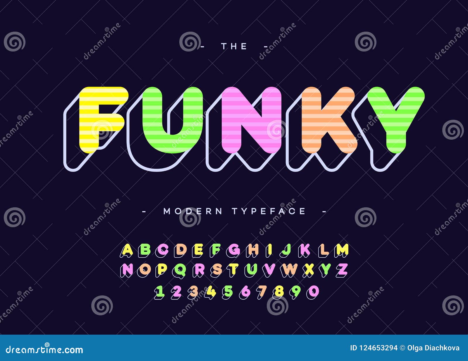  funky alphabet 3d bold typography colorful style