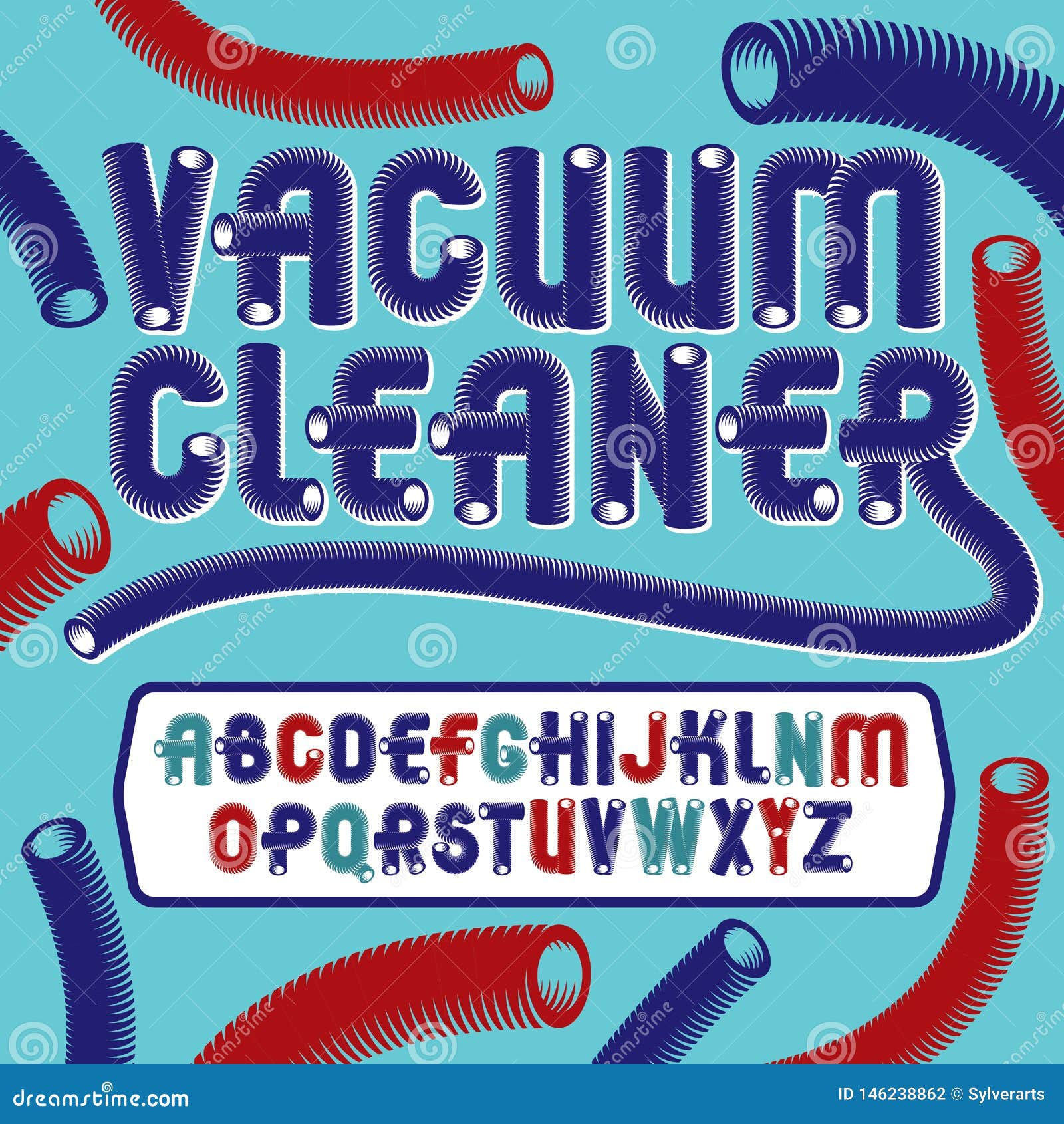 Vector Funky Capital English Alphabet Letters Collection Retro Font