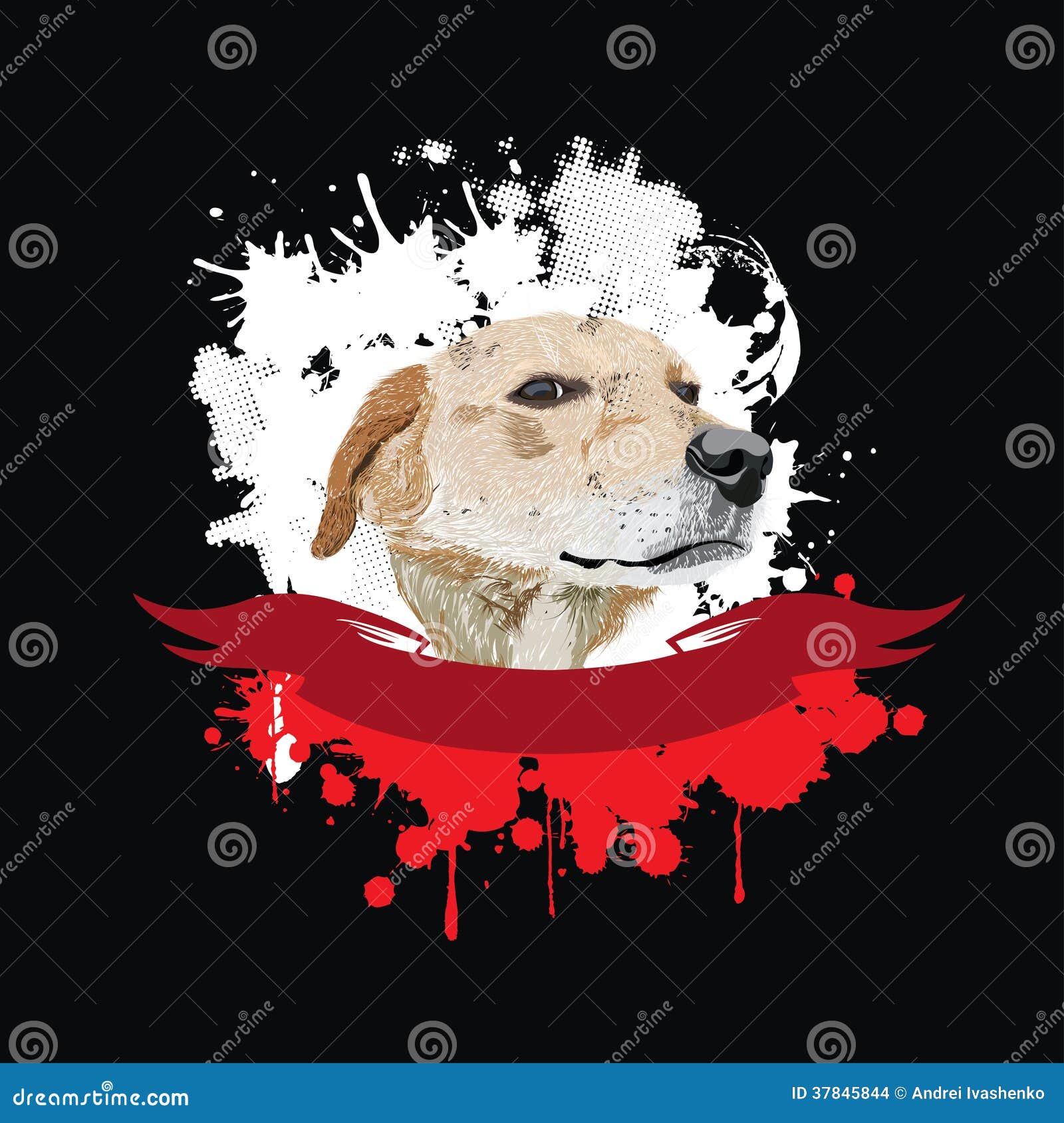 Vector Funny dog head stock illustration. Illustration of cute 37845844