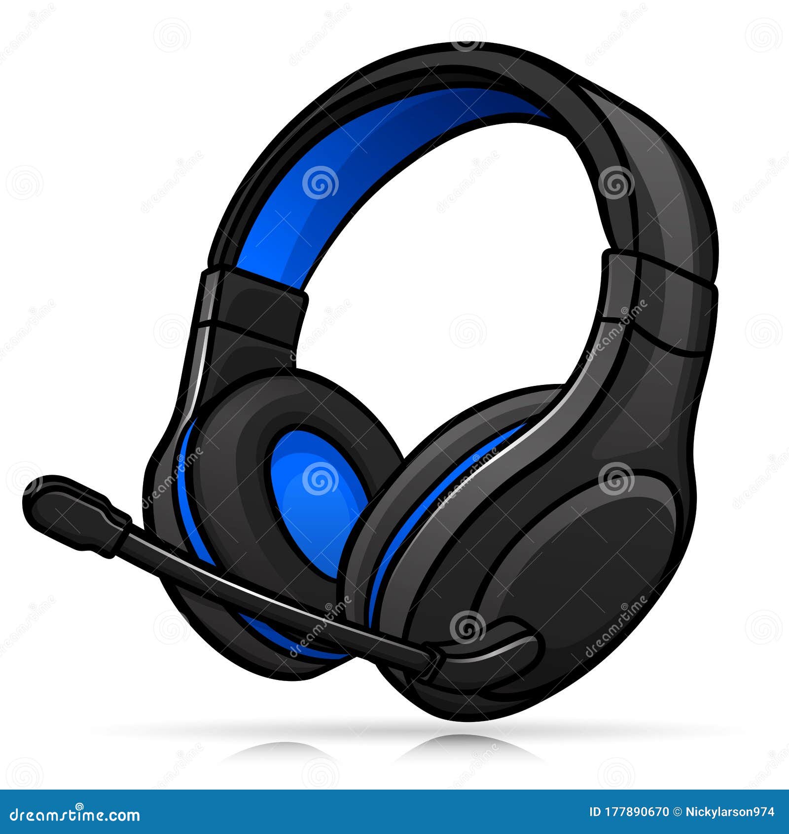 Vector Gaming Headphones Isolated Design Stock Vector Illustration of