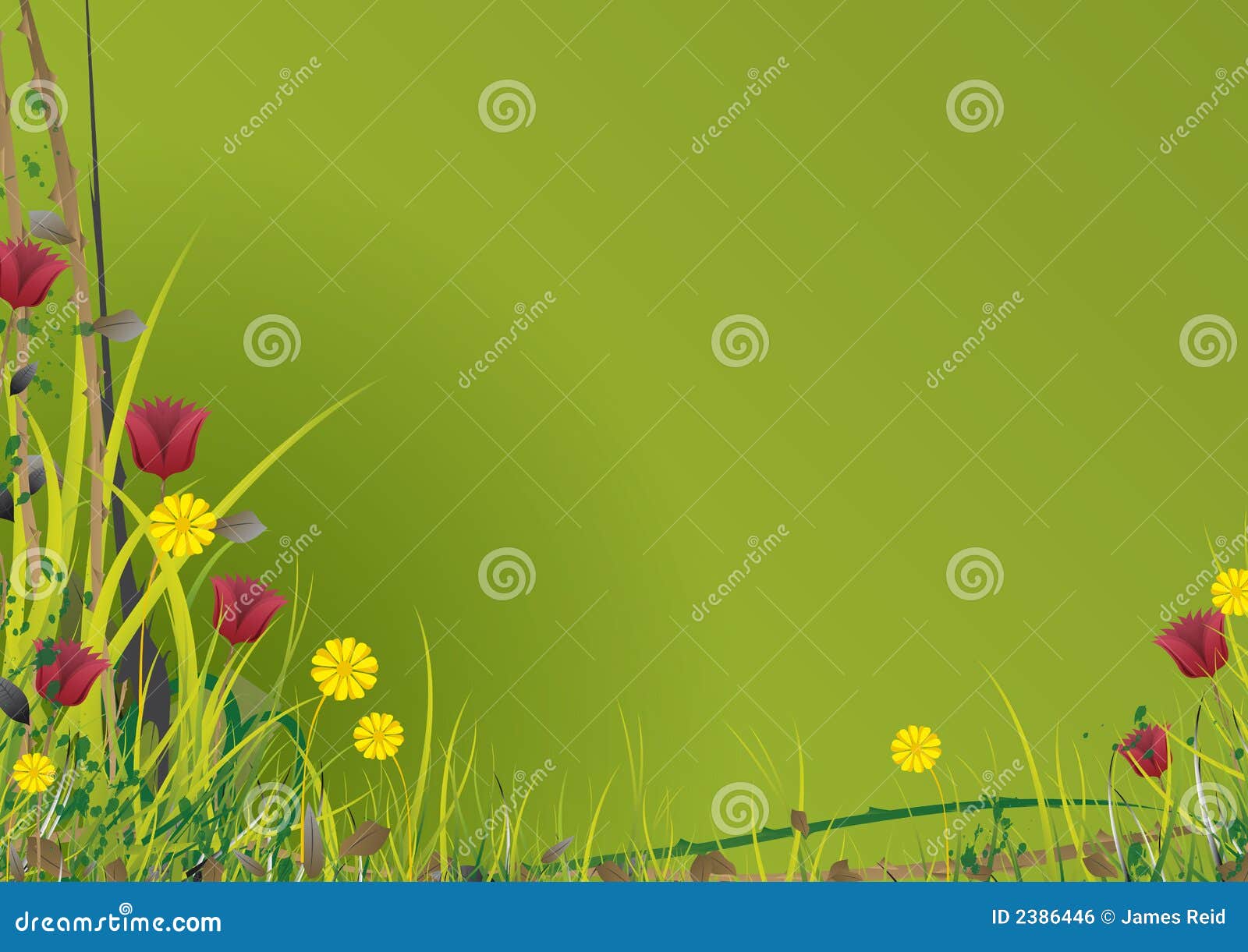 Vector Garden Green stock vector. Illustration of flowers 2386446