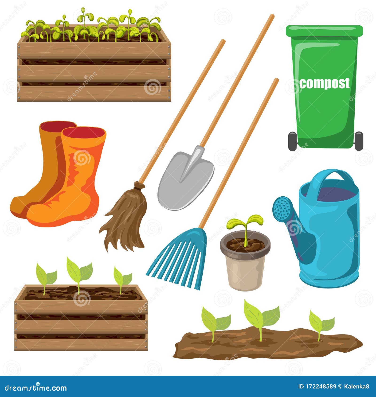 Compost Bin - Container For Organic Fertilizer Vector Illustration