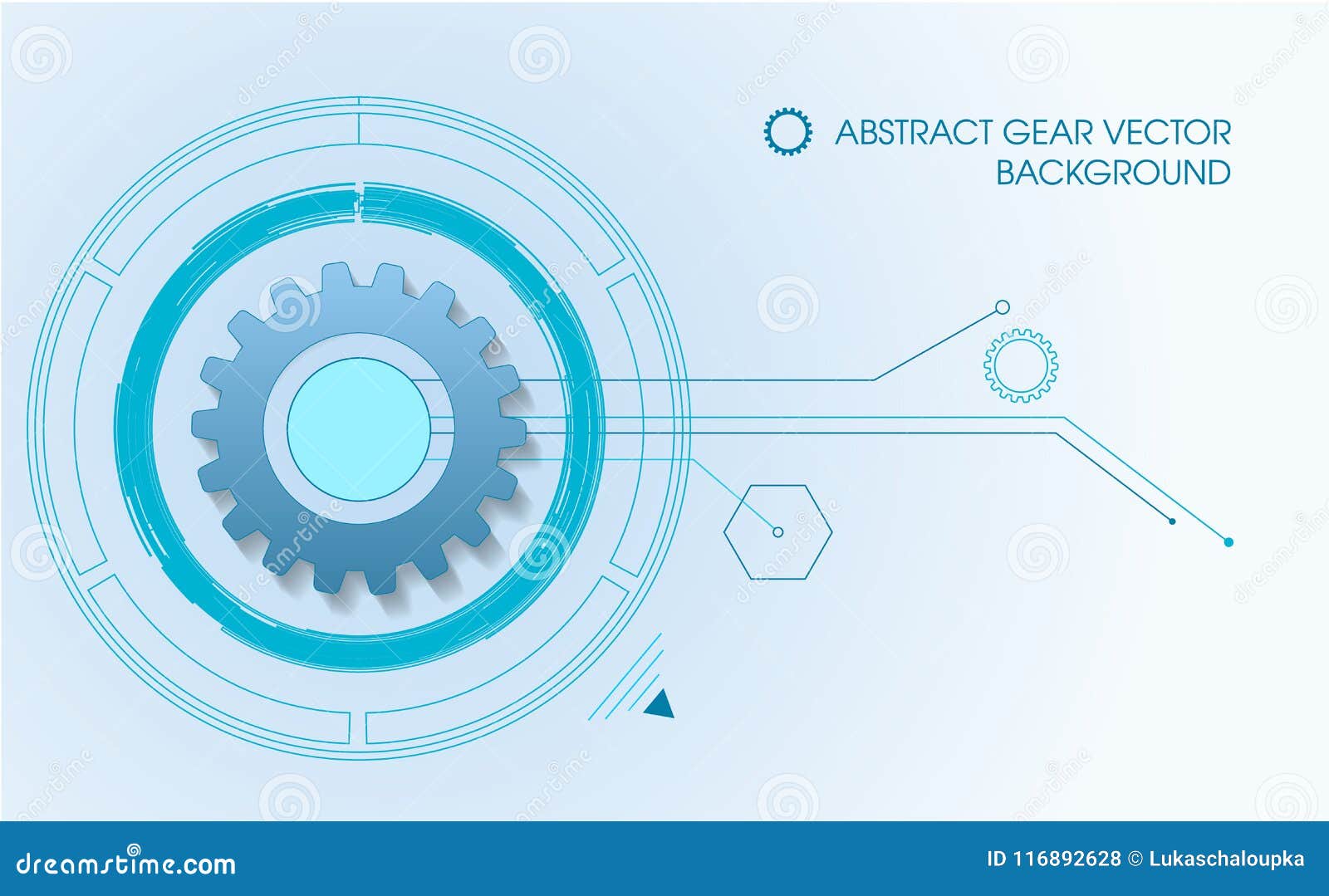 Vector Gear Background in Blue Color. Stock Illustration - Illustration