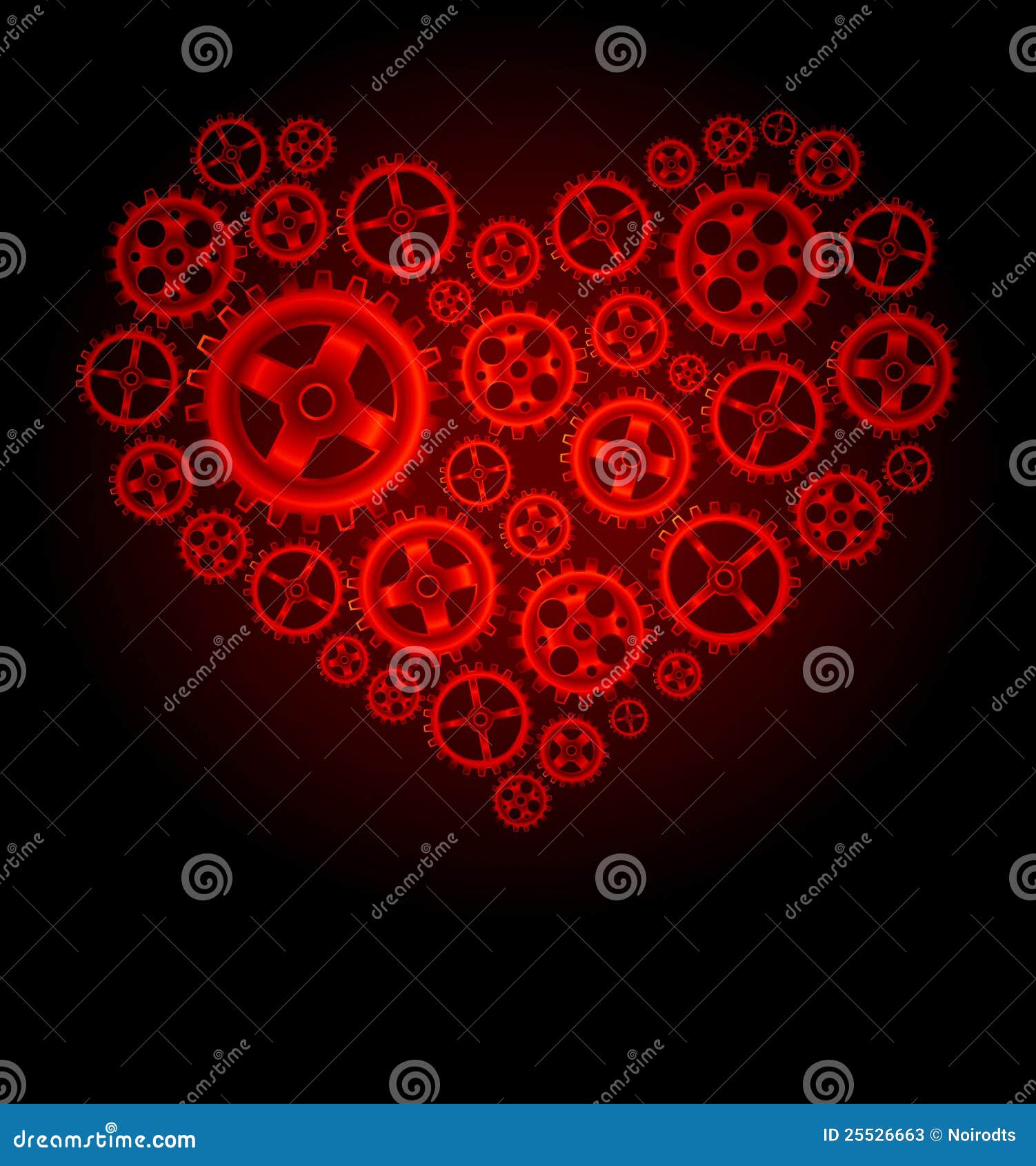 Vector Gear Heart Background Stock Vector Illustration of gear