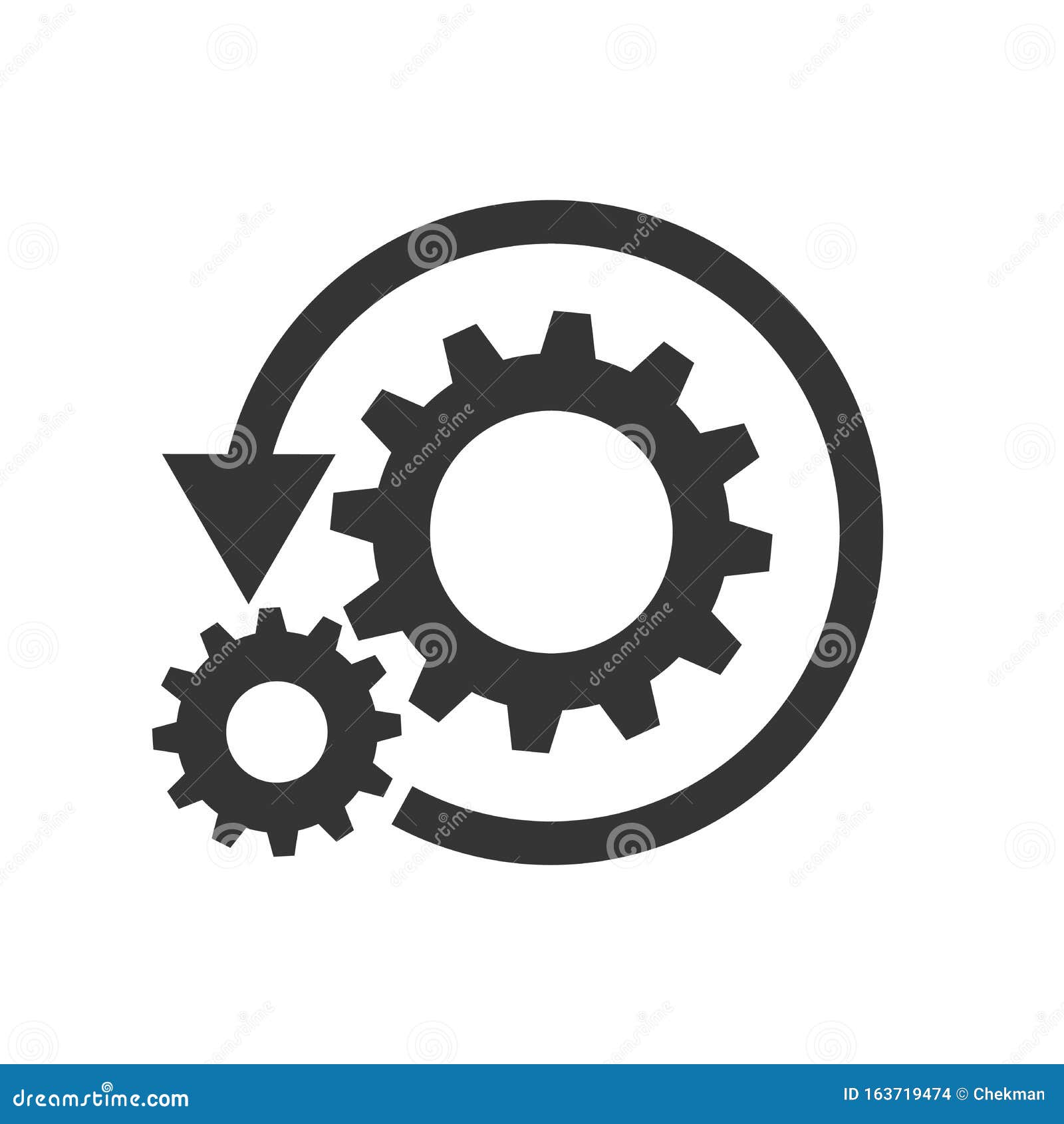 Vector Gear Reload Icon with Arrow Stock Illustration Illustration of