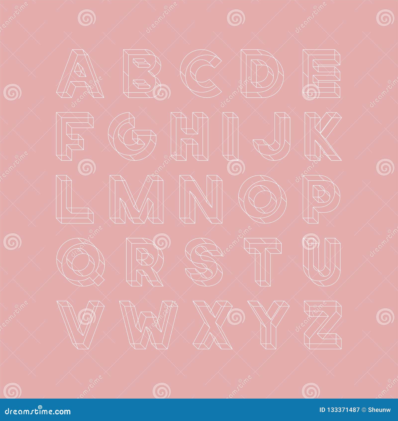 Vector Geometric Font. English Alphabet, Creative Latin Letters Stock ...