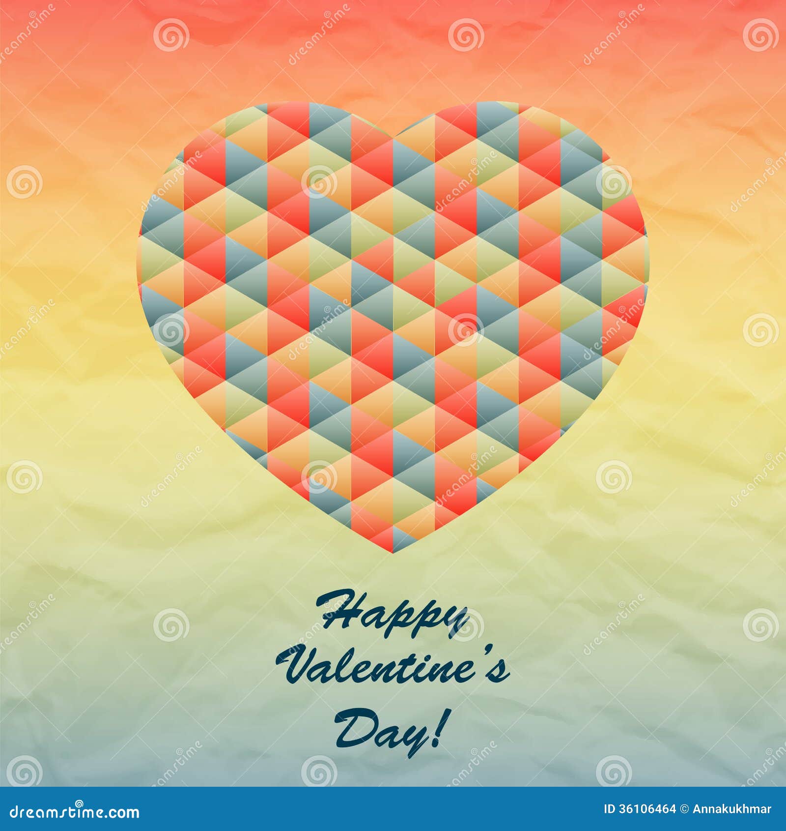 Vector Geometric Heart for Valentines Day Design Stock Vector