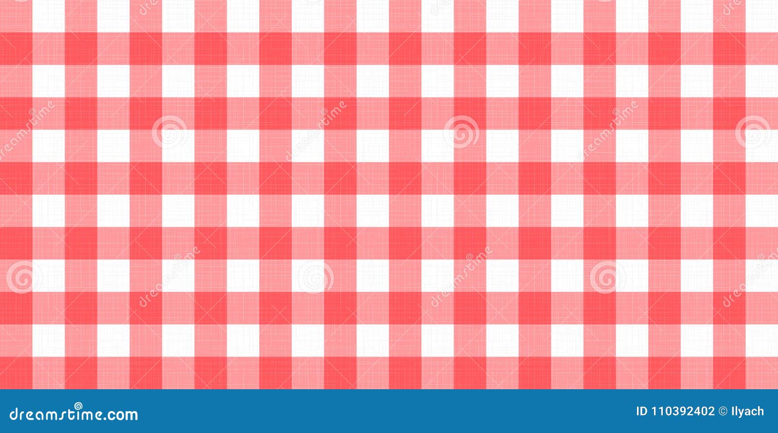  gingham striped checkered blanket tablecloth. seamless white red table cloth napkin pattern background with natural textile