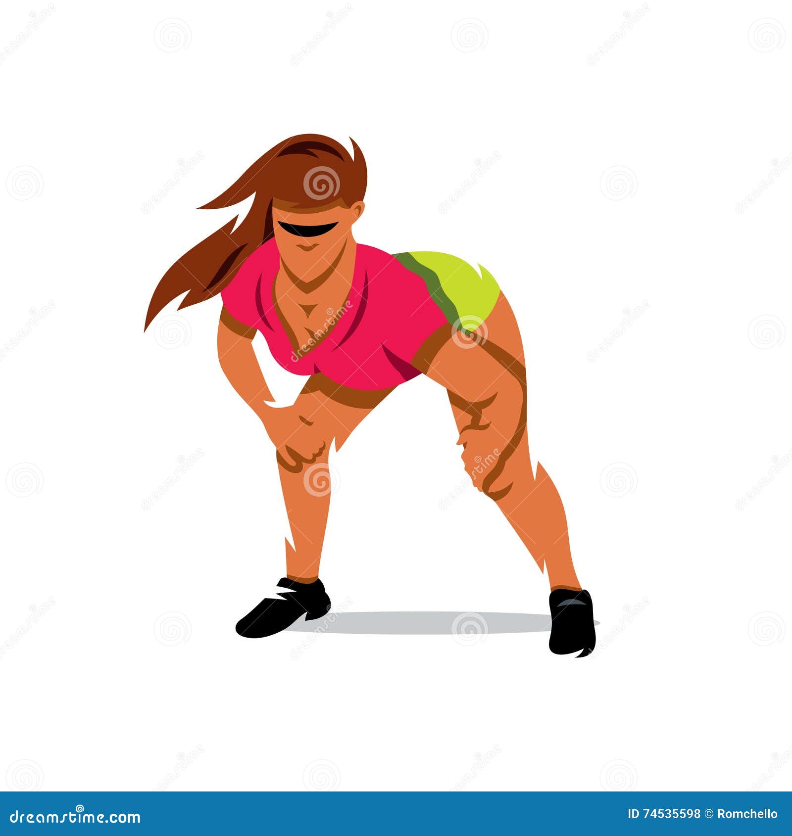 Vector Girl Dancing Twerk Cartoon Illustra