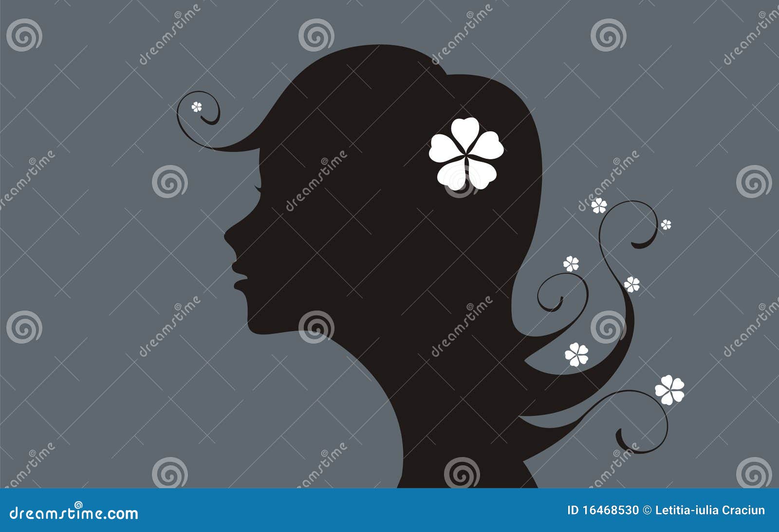 Vector girl with flowers stock vector. Illustration of vector 16468530