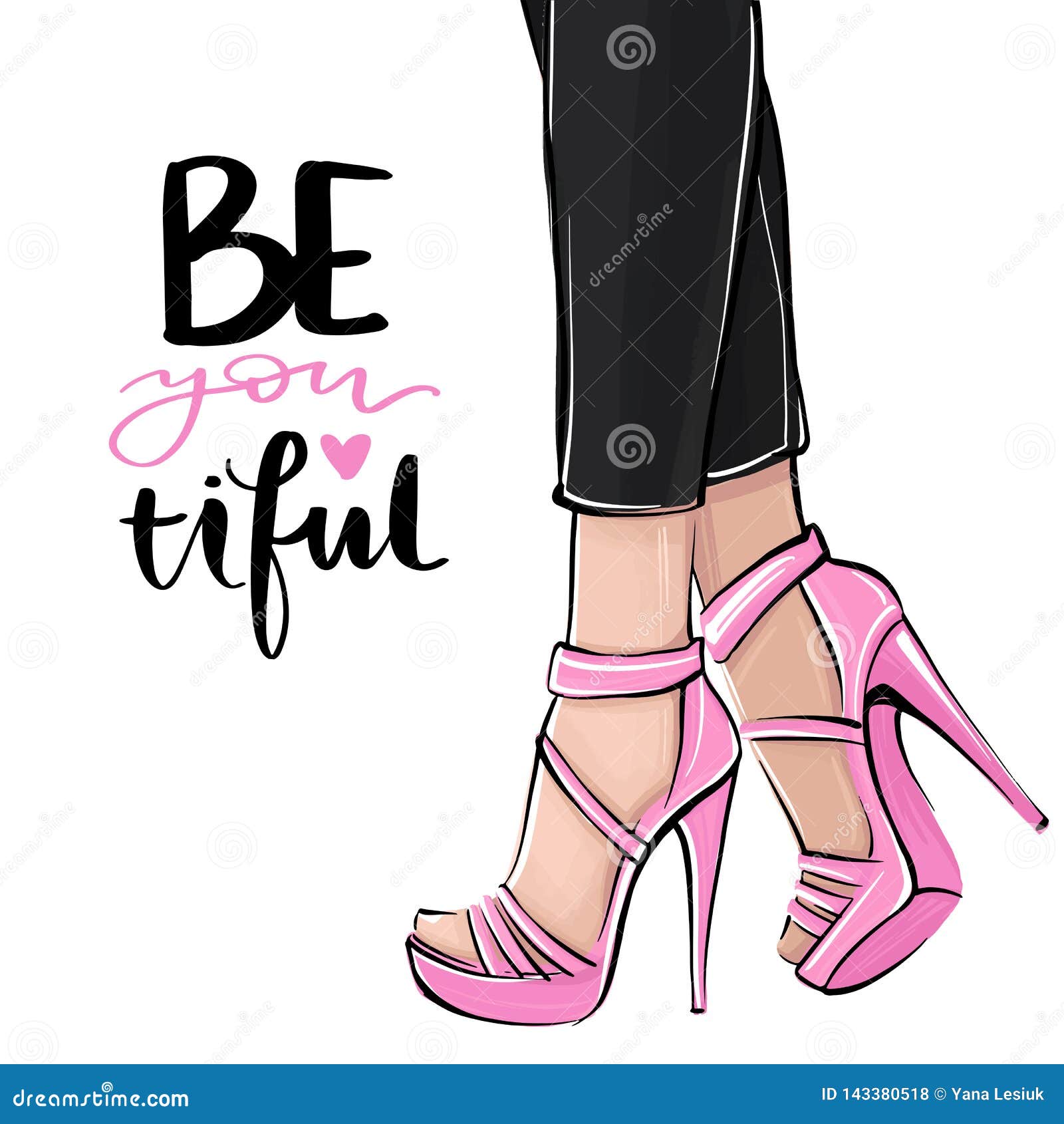 High heels outline style design element Royalty Free Vector