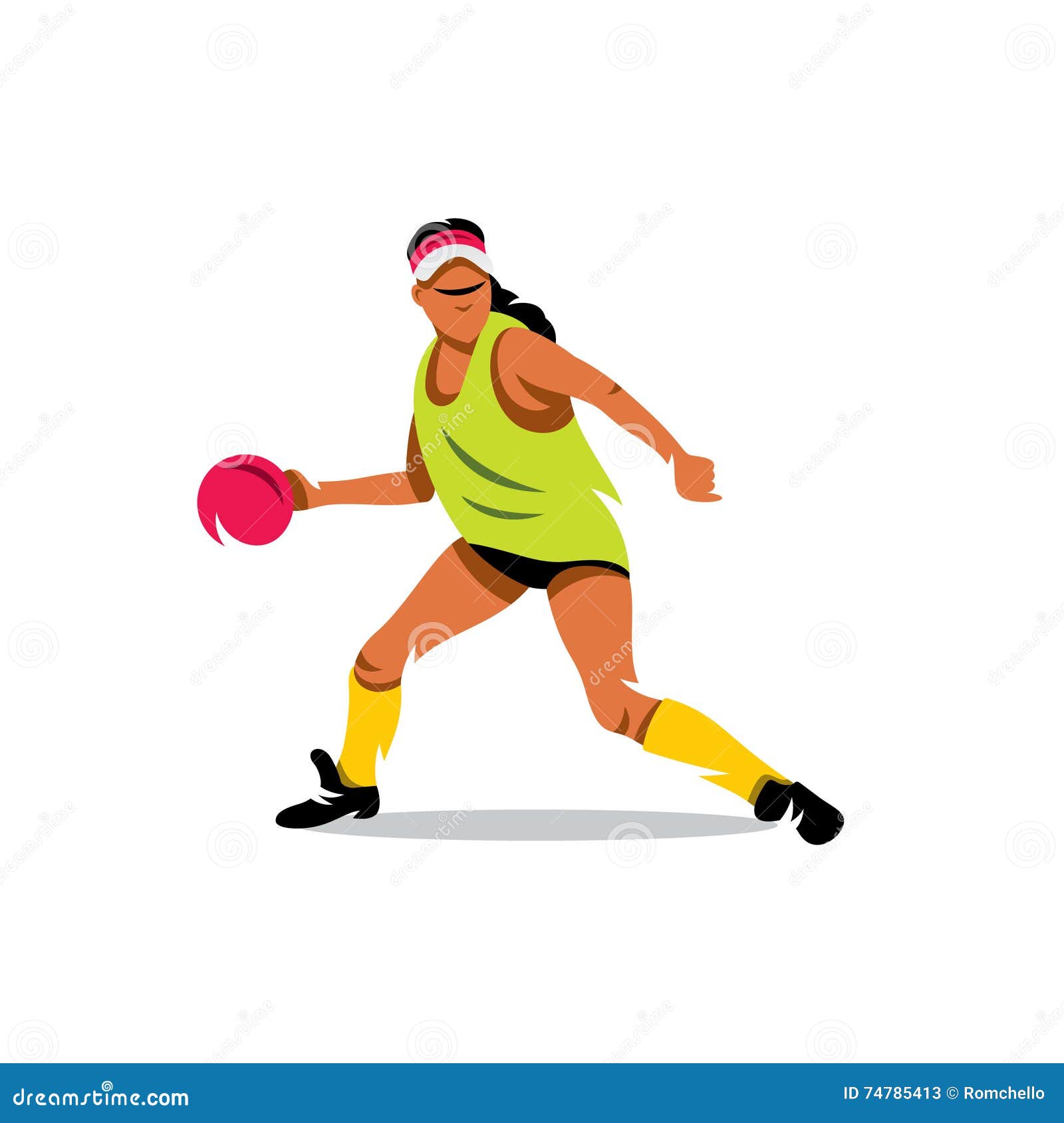  girl playing dodge ball cartoon .