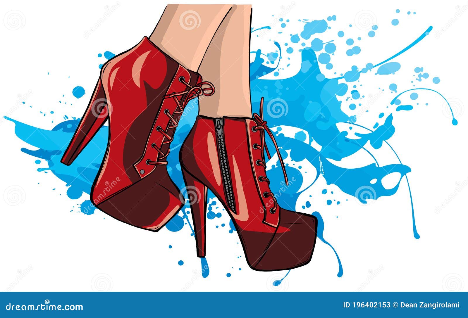 Vector Girls in High Heels. Fashion Illustration. Female Legs in