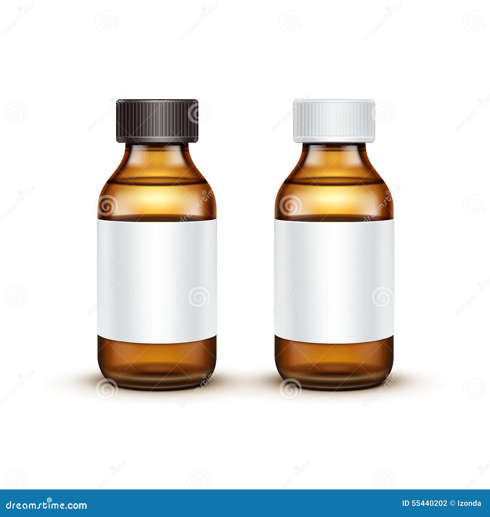 Vector Glass Medical Bottle with Liquid Fluid Stock Vector