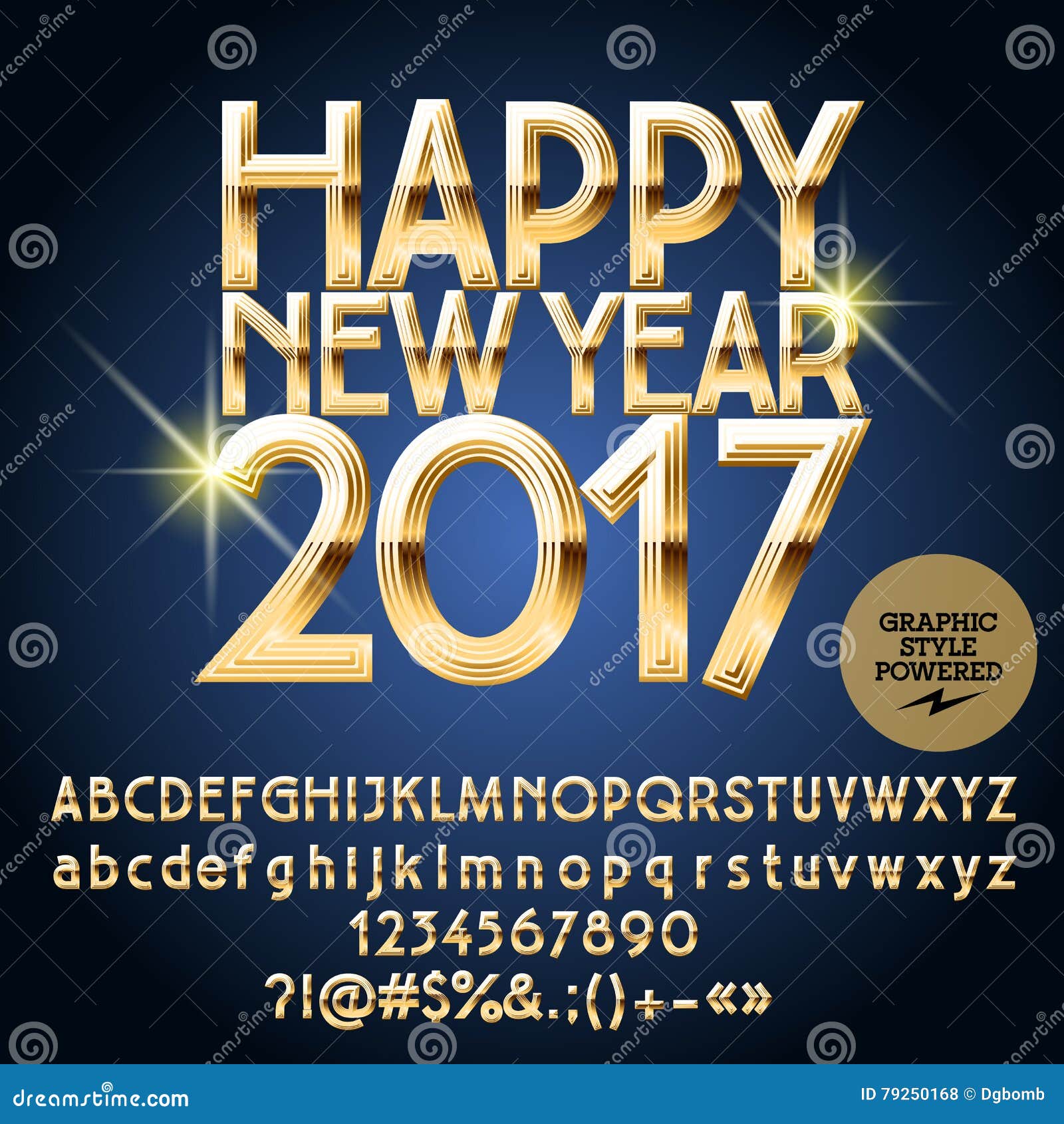 Vector Gloss Happy New Year 2017 Greeting Card Stock Vector