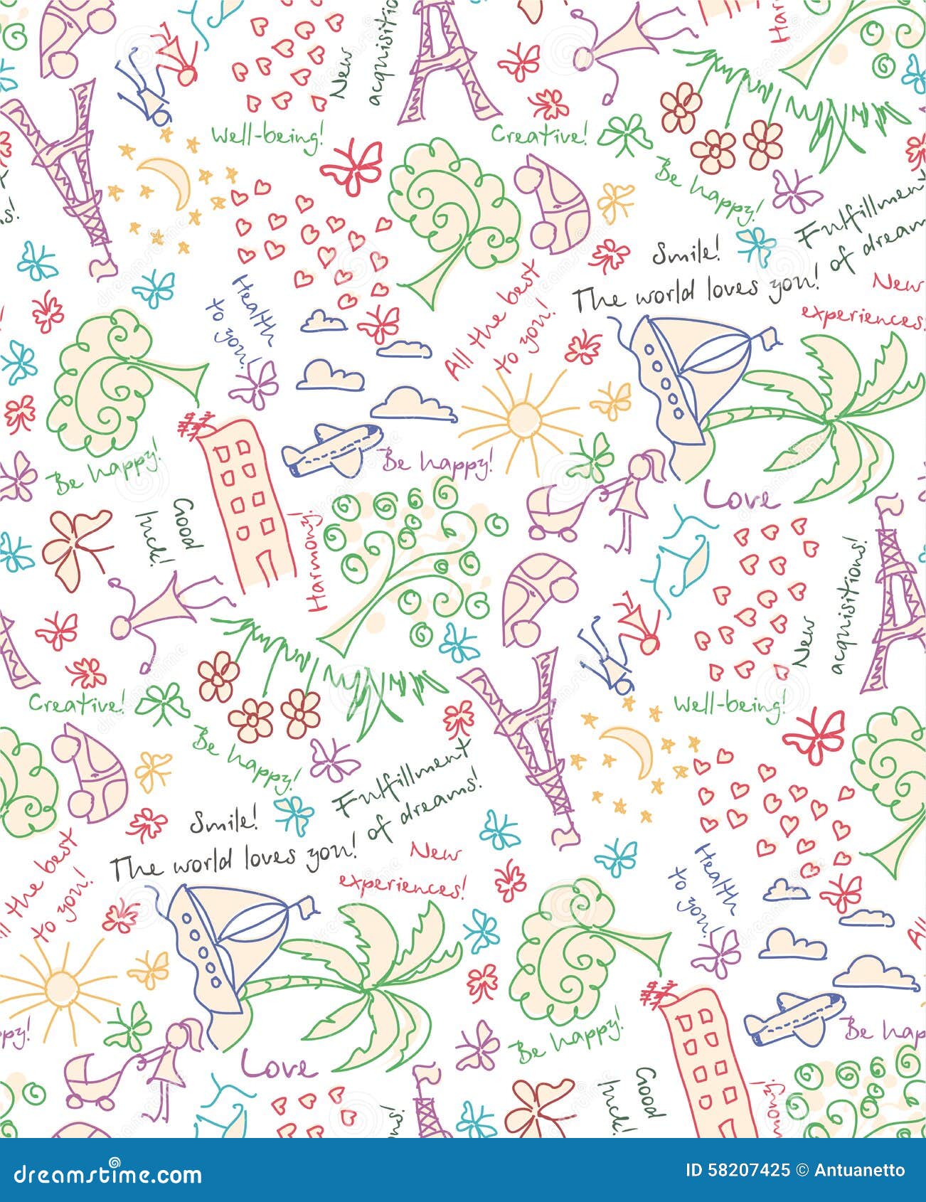 Vector Goals Dreams and Wishes Background Stock Vector Illustration