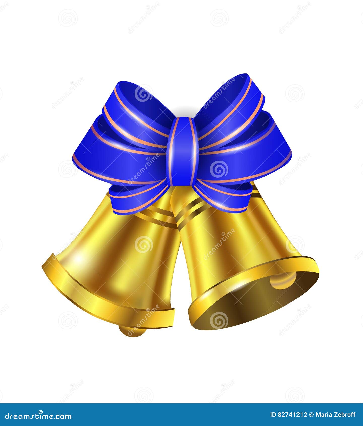 Vector Gold Christmas Bells Stock Vector Illustration of metallic