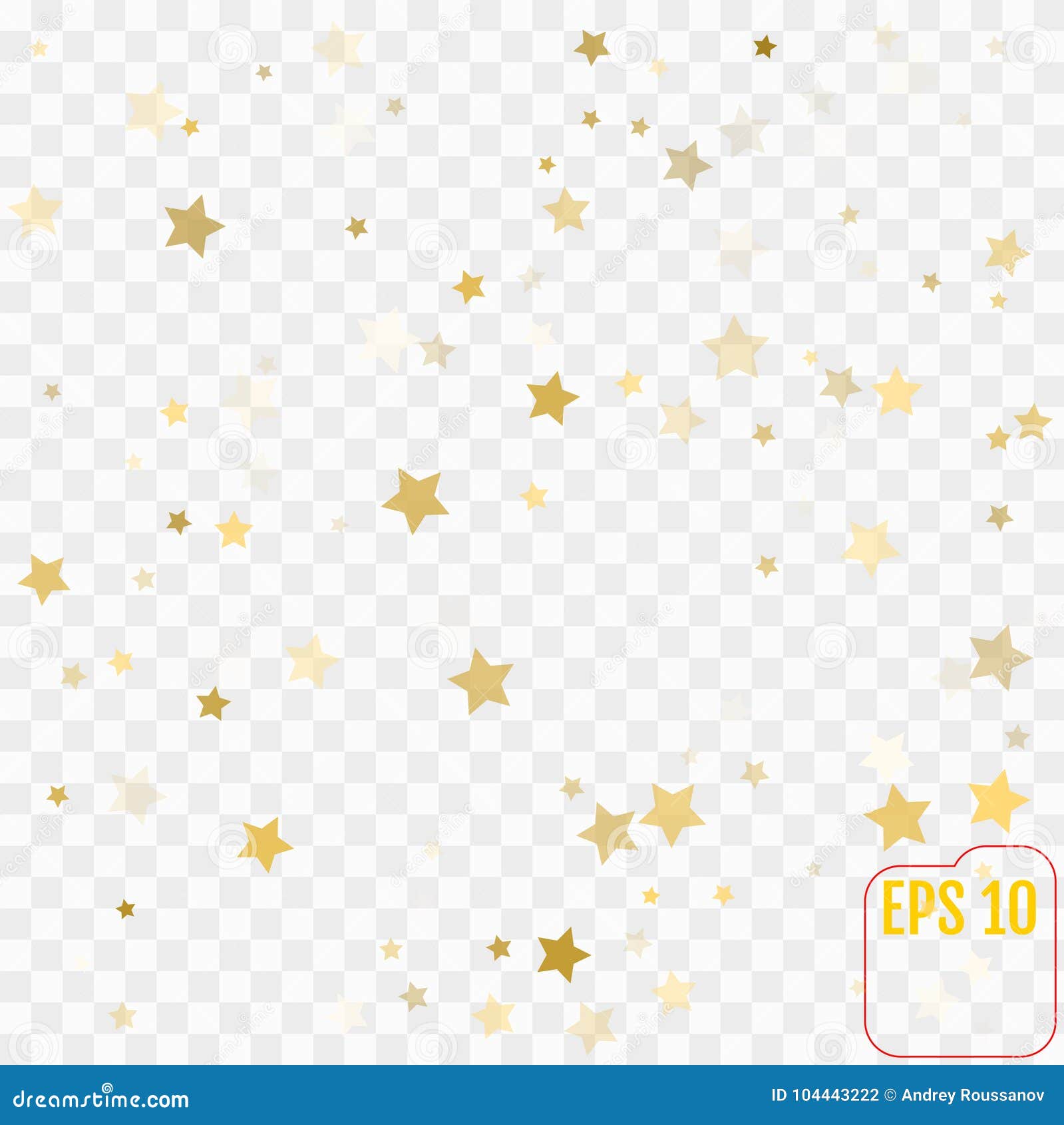 Golden Confetti Transparent Background