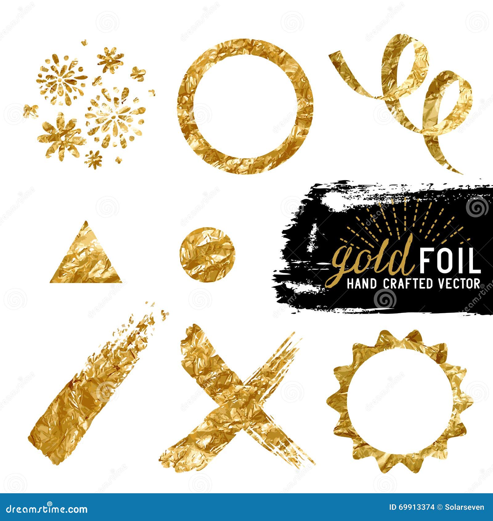 Vector Gold Foil Collection Stock Vector - Illustration of shiny