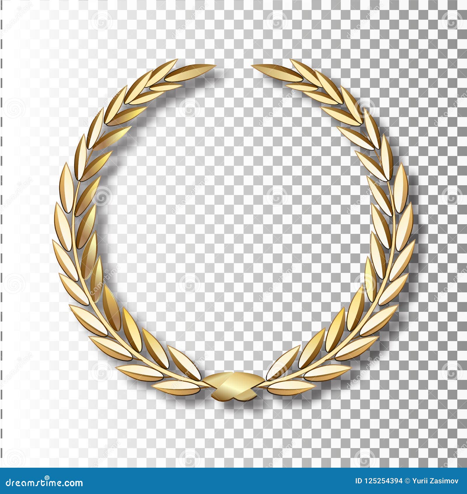 Vector Gold Laurel Wreath.Laurel Wreath with Golden Ribbon Stock Vector
