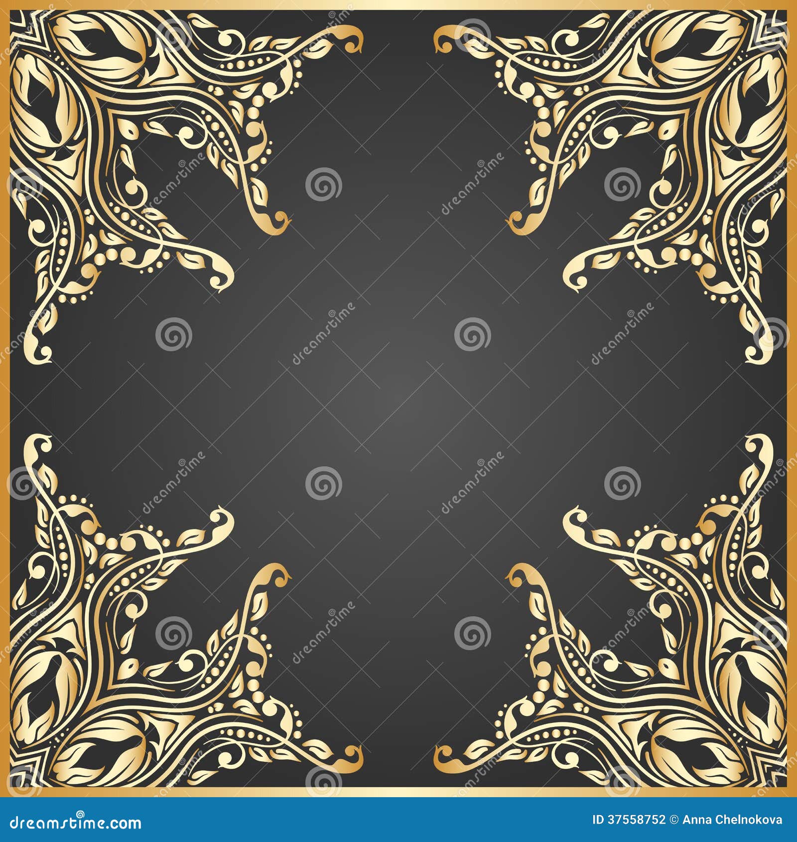 Vector gold ornament. stock vector. Illustration of ethnicity - 37558752