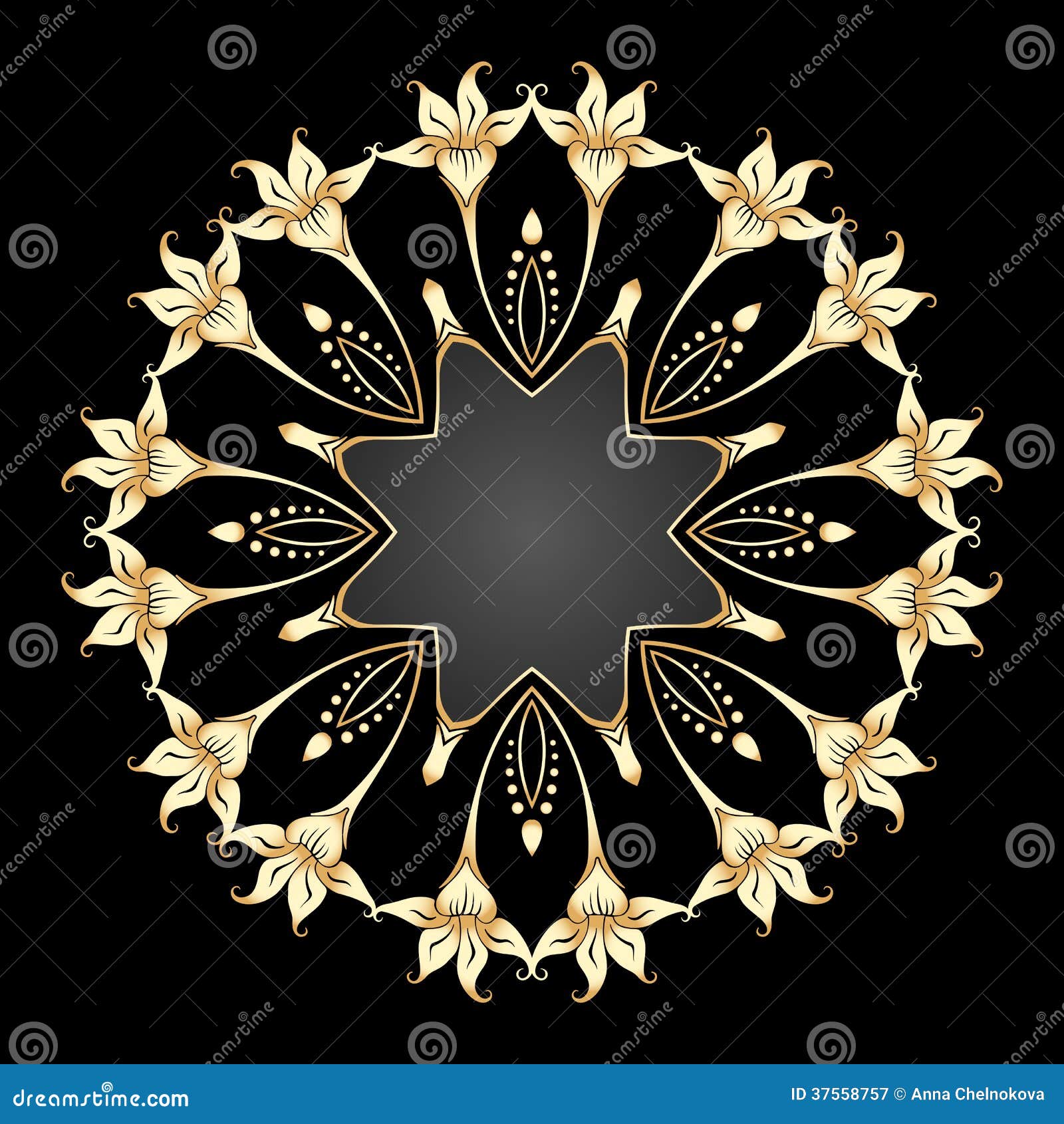 Vector gold ornament. stock vector. Illustration of elements - 37558757