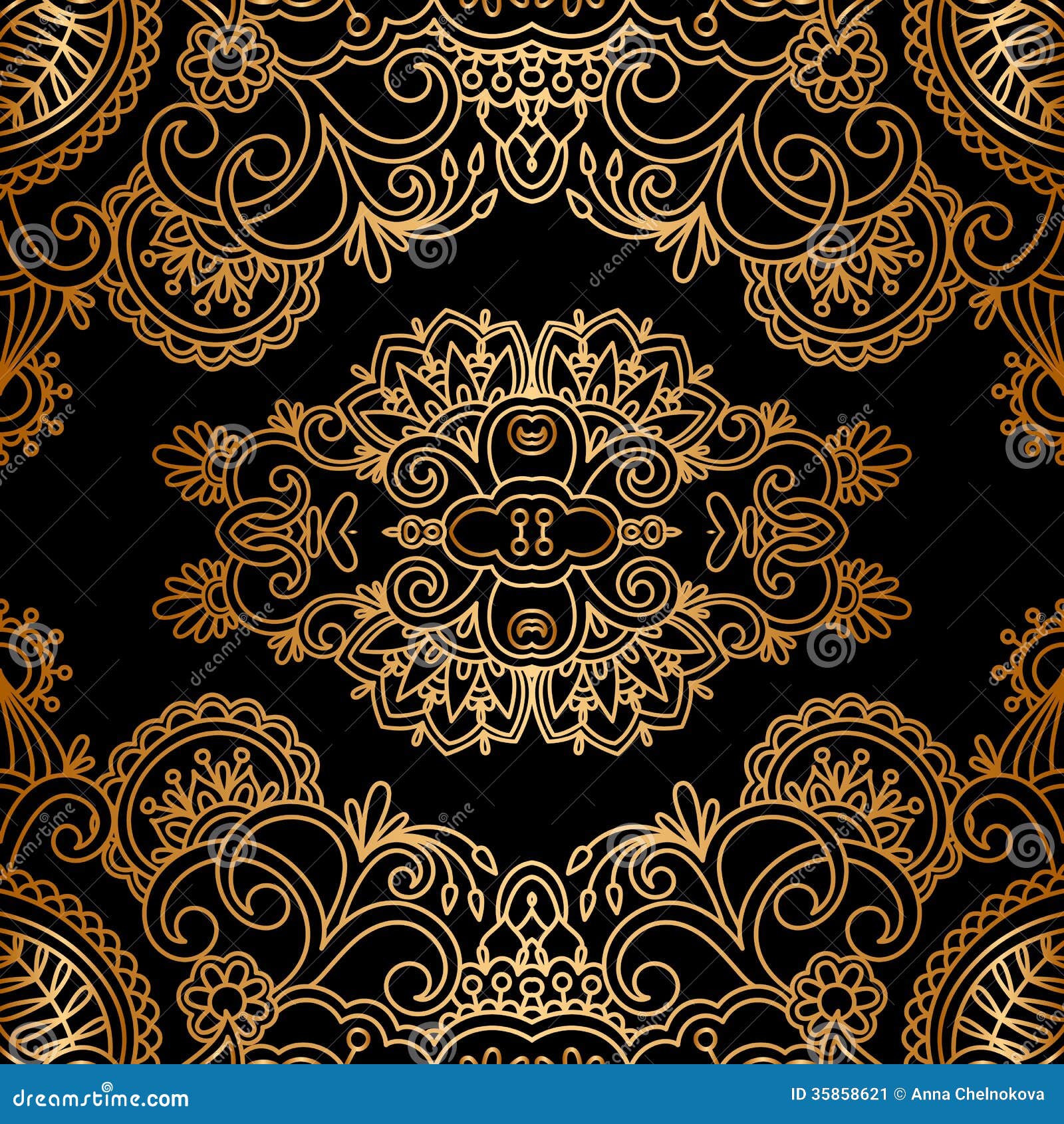 Vector gold ornament. stock vector. Illustration of gold - 35858621