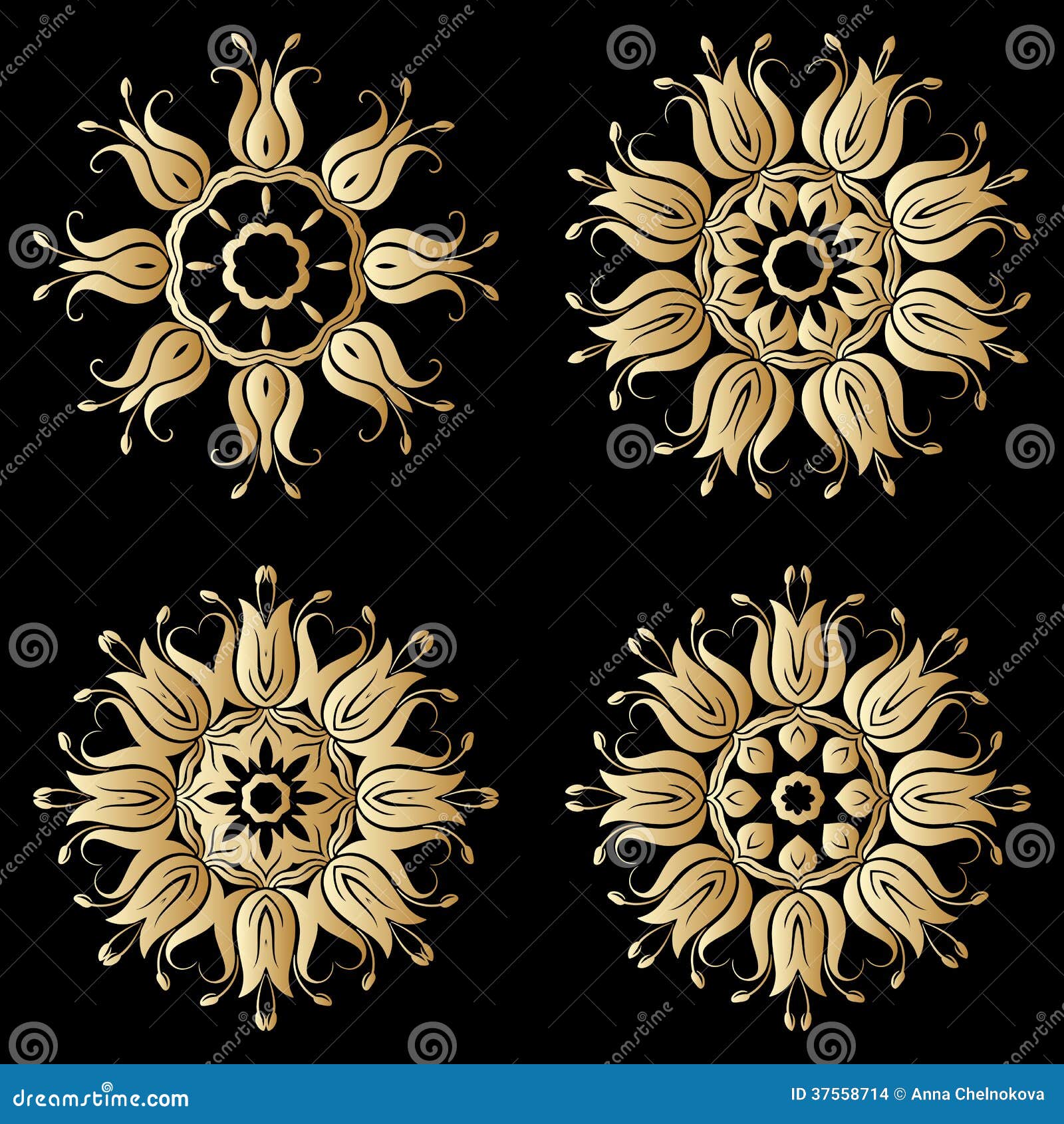 Vector gold ornaments. stock vector. Illustration of curve - 37558714