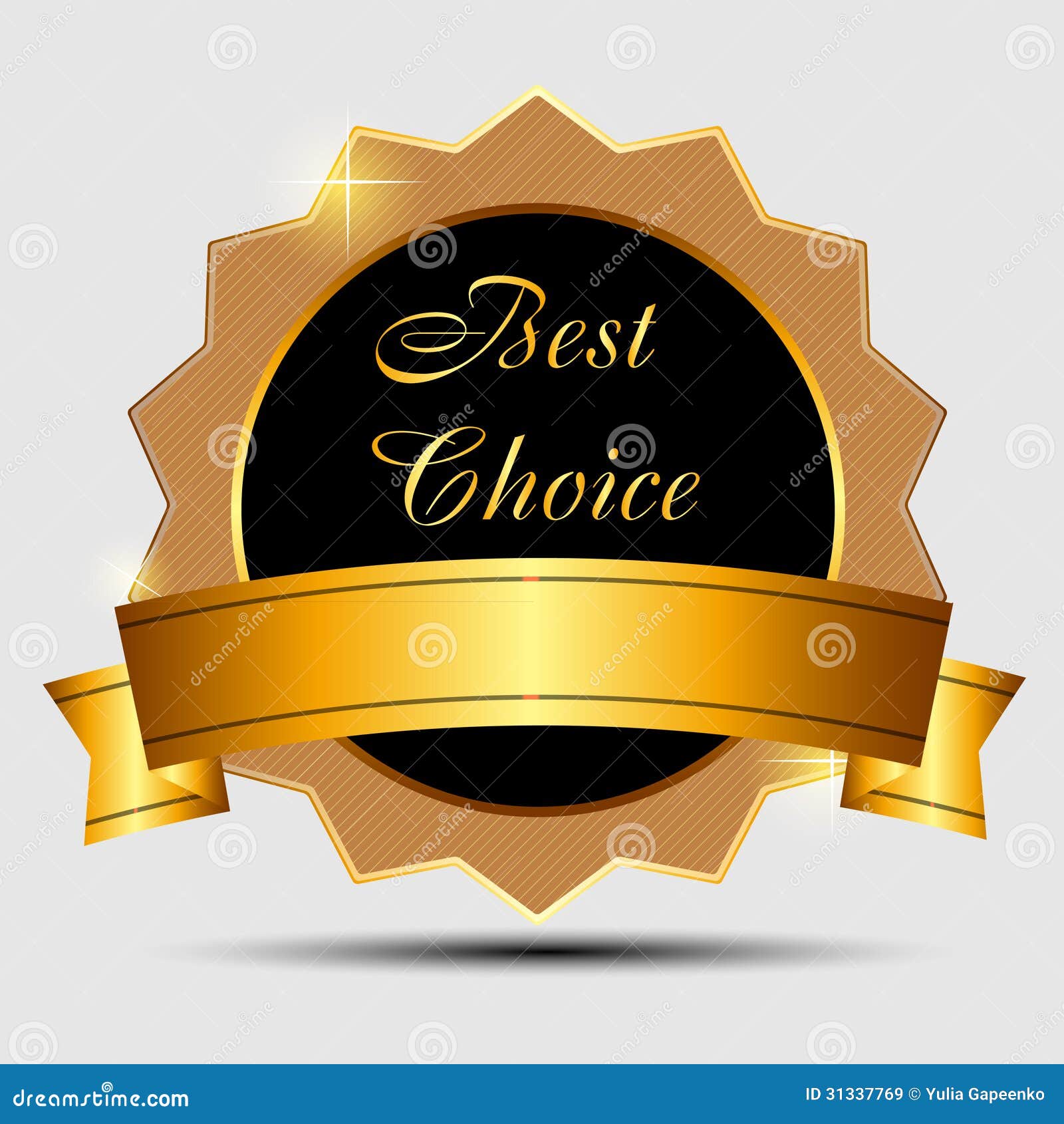 Best choice gold sign round label Royalty Free Vector Image