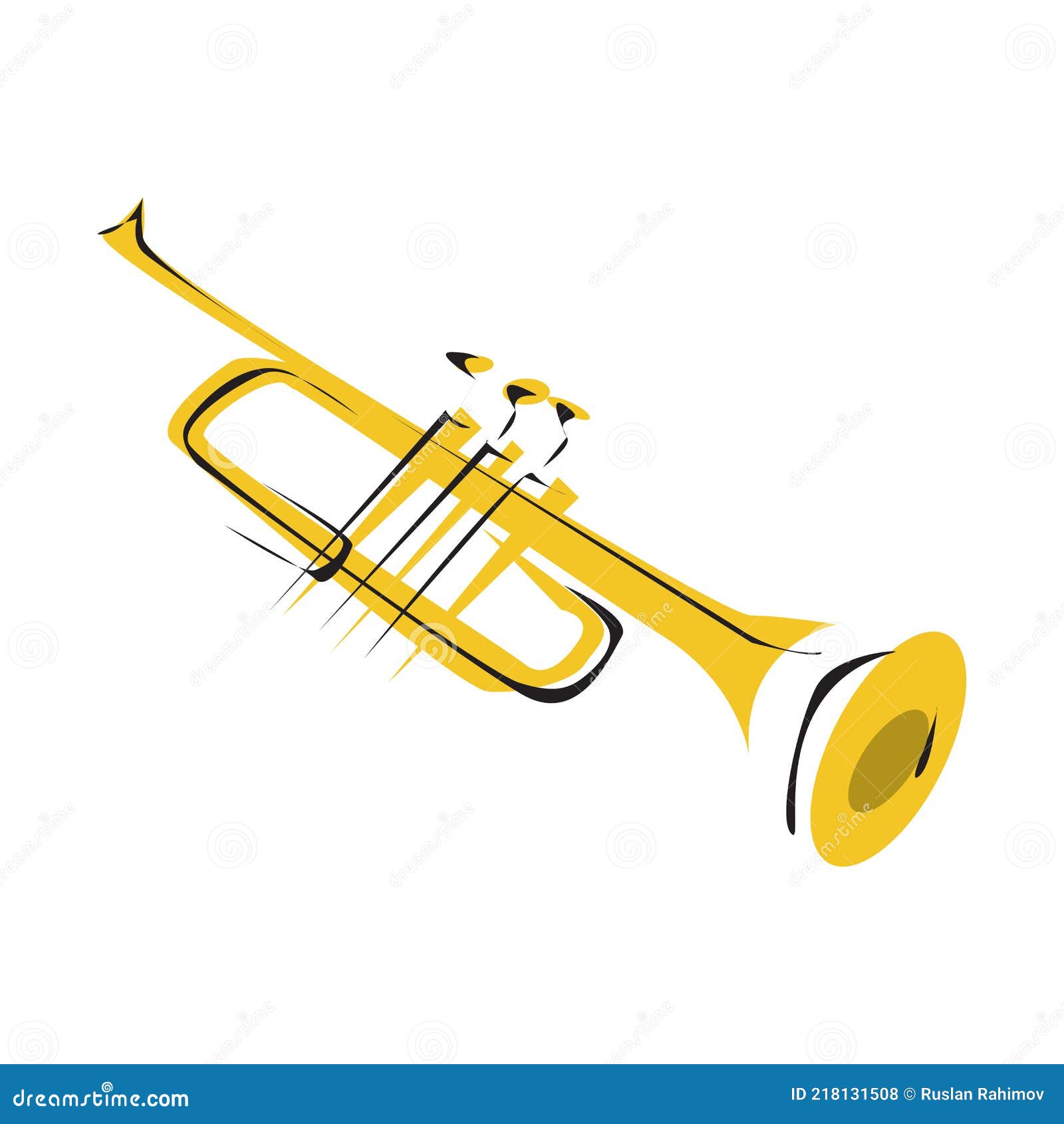Vector Gold Trumpet Isolated on White Background in EPS10 Stock Vector ...