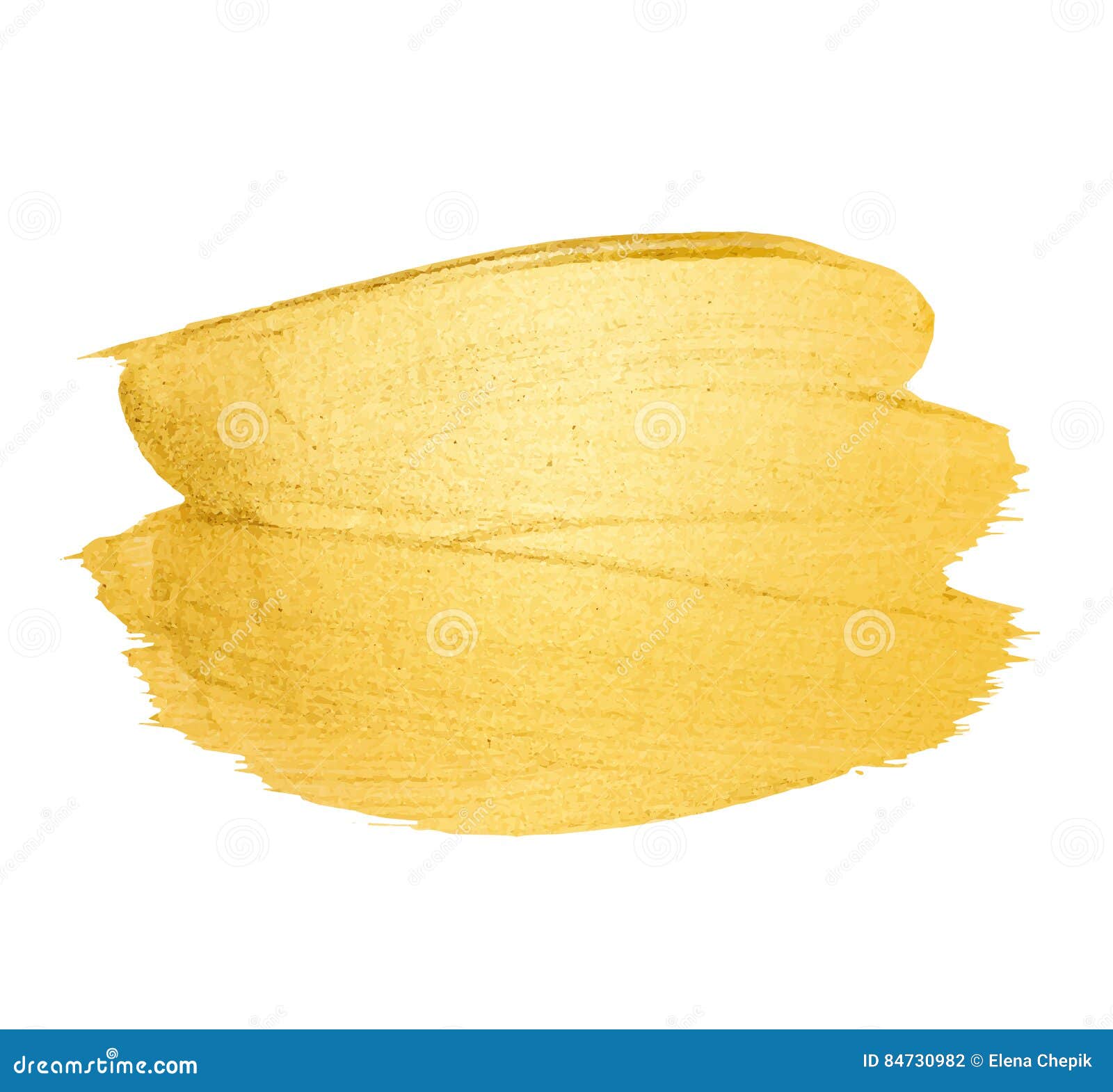 Vector Golden Brush Stroke. Watercolor Texture Paint Stain Isolated on ...