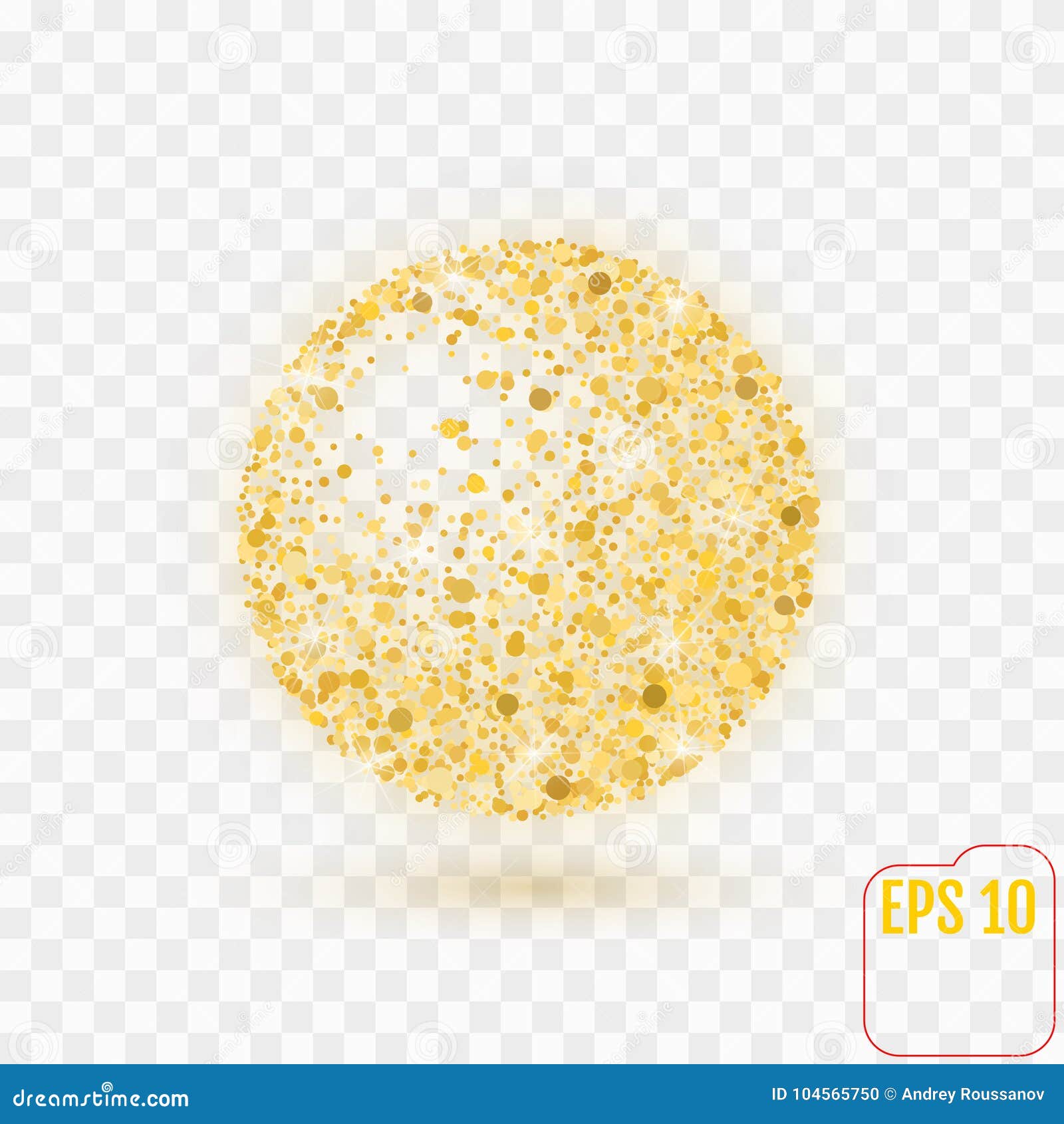 Vector Golden Confetti Ball. Confetti Gold Sphere. Stock Vector