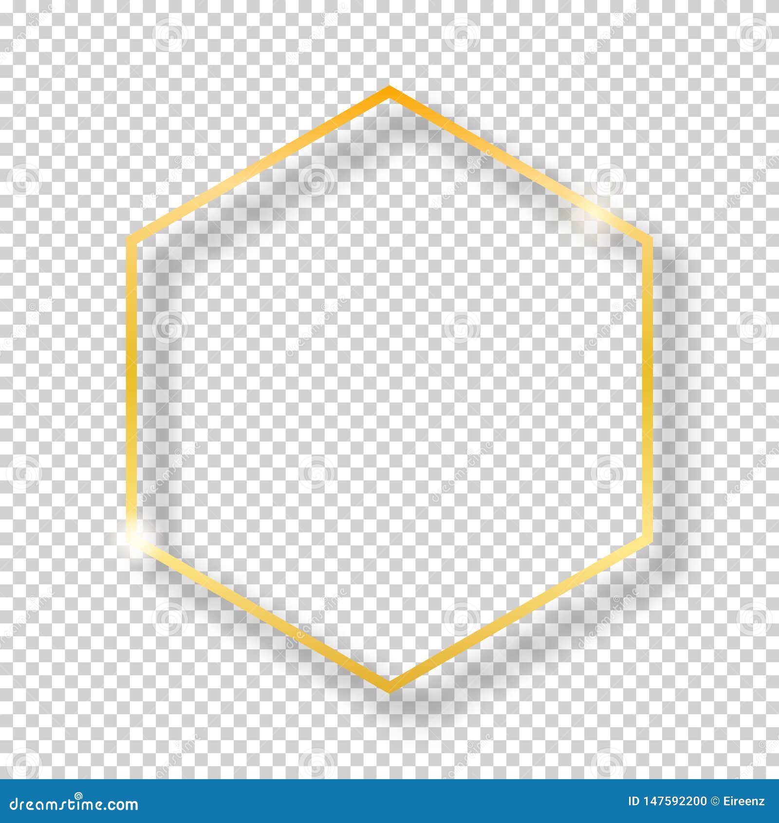 Download Vector Golden Shiny Vintage Hexagon Frame Isolated On ...