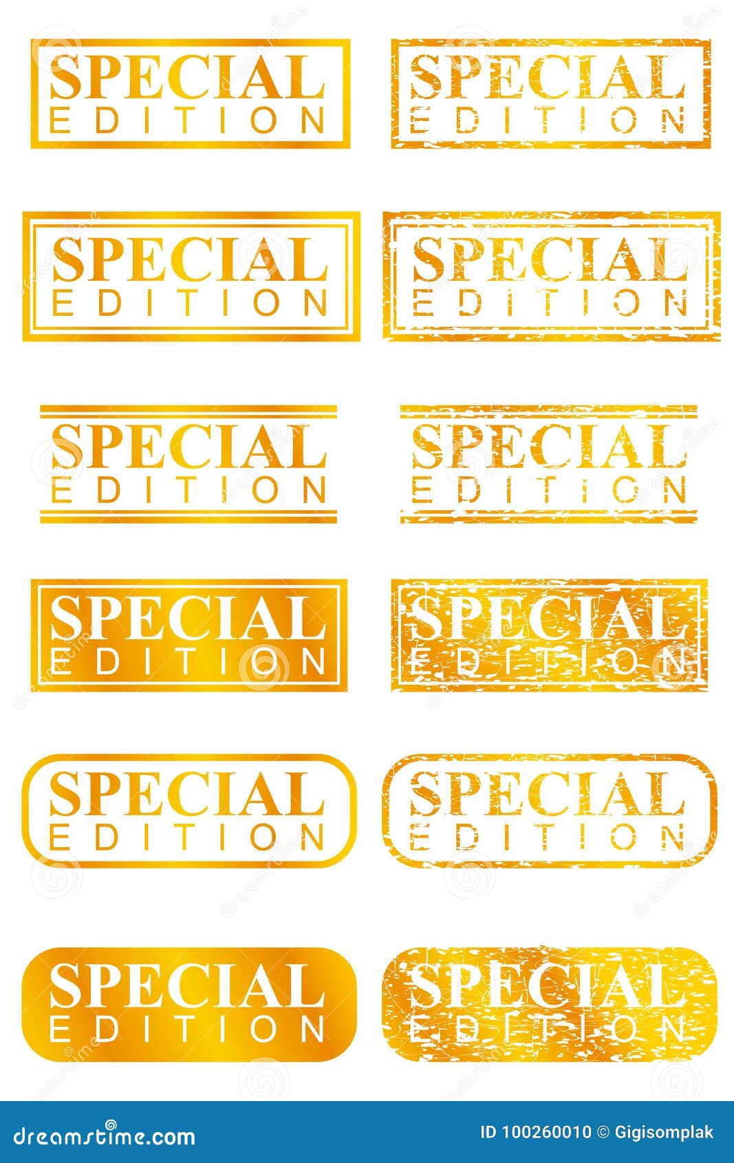 Golden Stamp Effect Limited Edition, Isolated on White Stock Vector