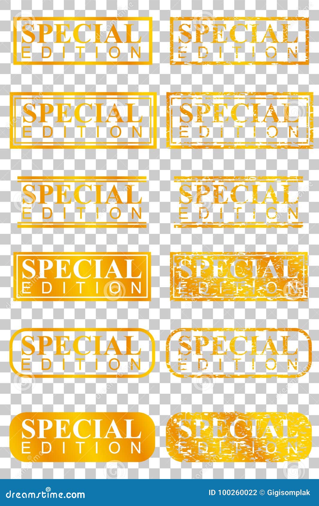 Golden Stamp Effect Limited Edition, at Transparent Effect Background