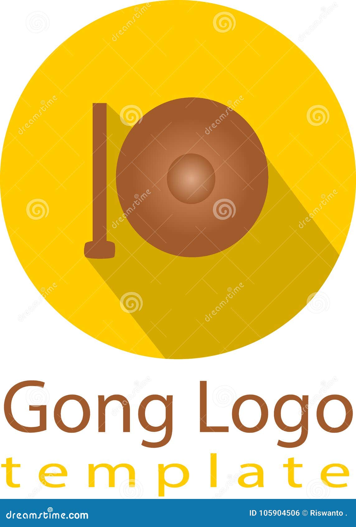 Vector Gong and Template Logo Stock Illustration Illustration of