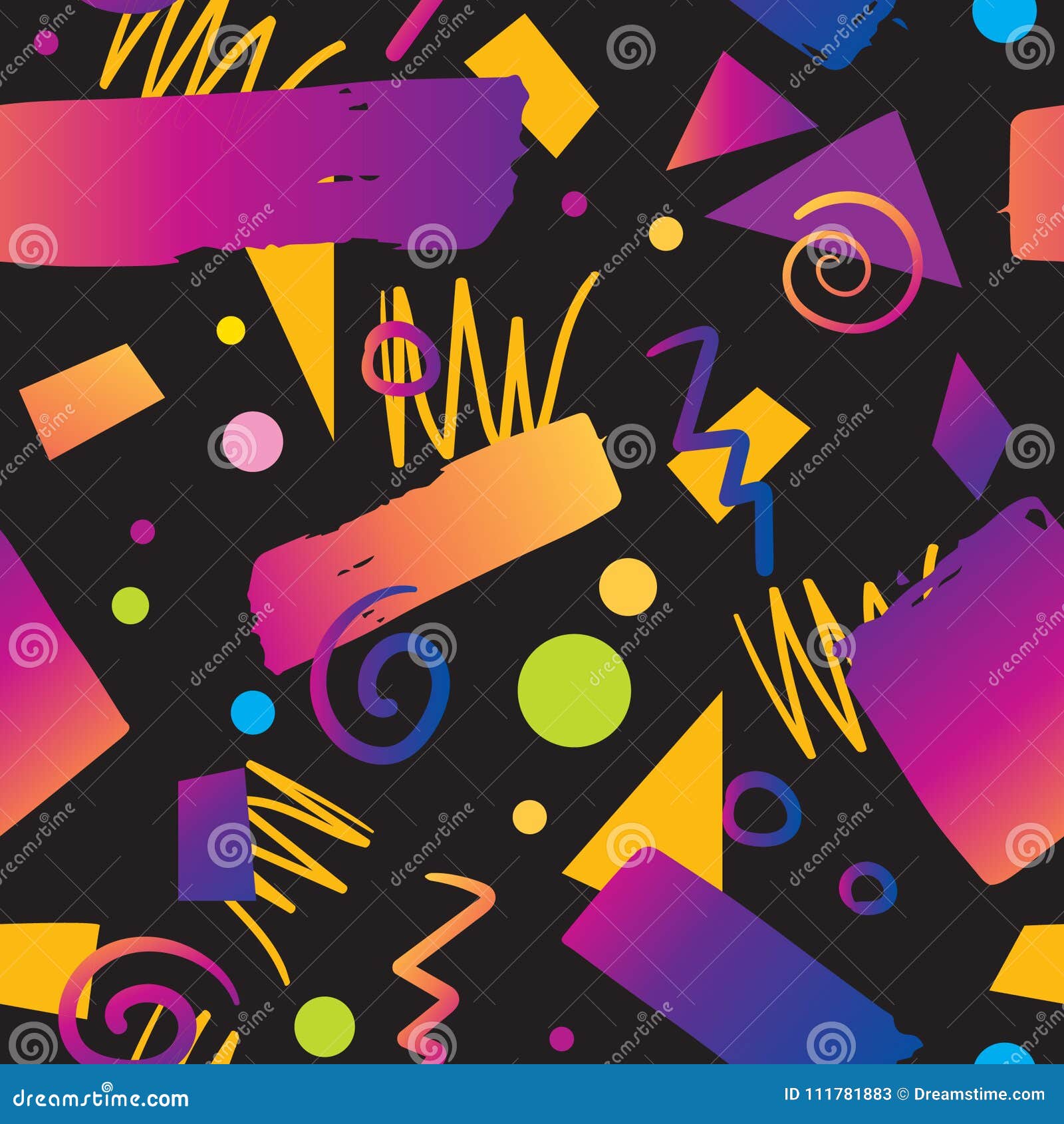 Color Seamless Pattern Background 90s Gradient Style Stock Illustration -  Illustration of decor, seamless: 111781883