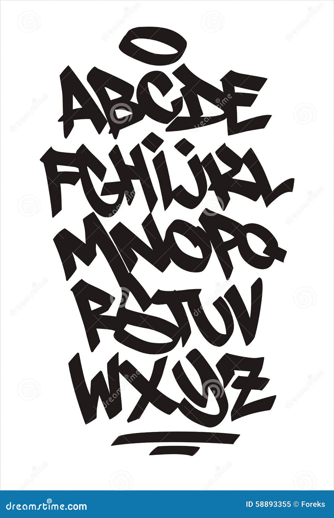  graffiti font. handwritten alphabet